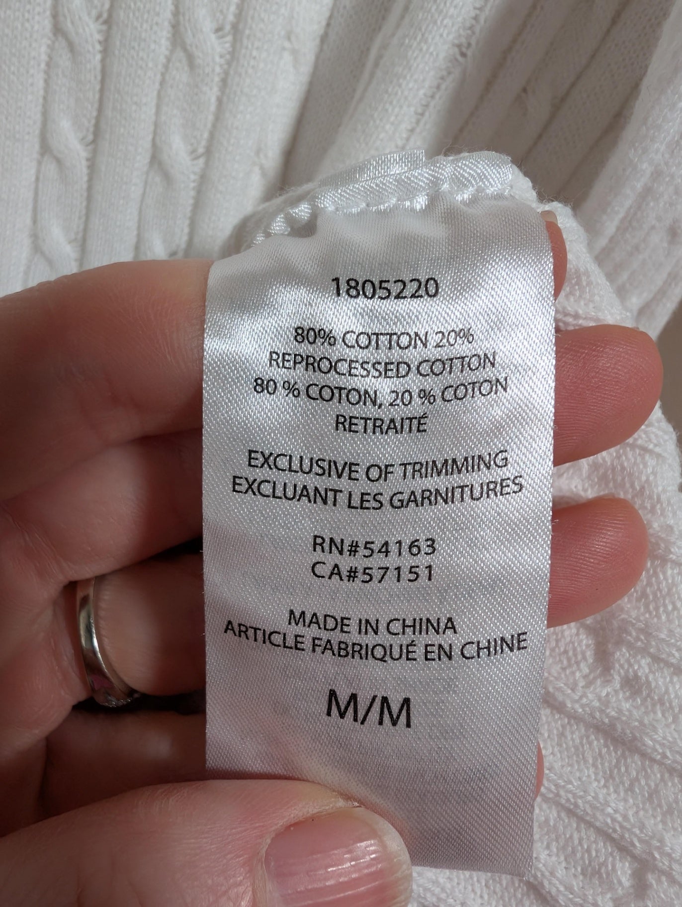 Tommy Hilfiger white sweater - Medium