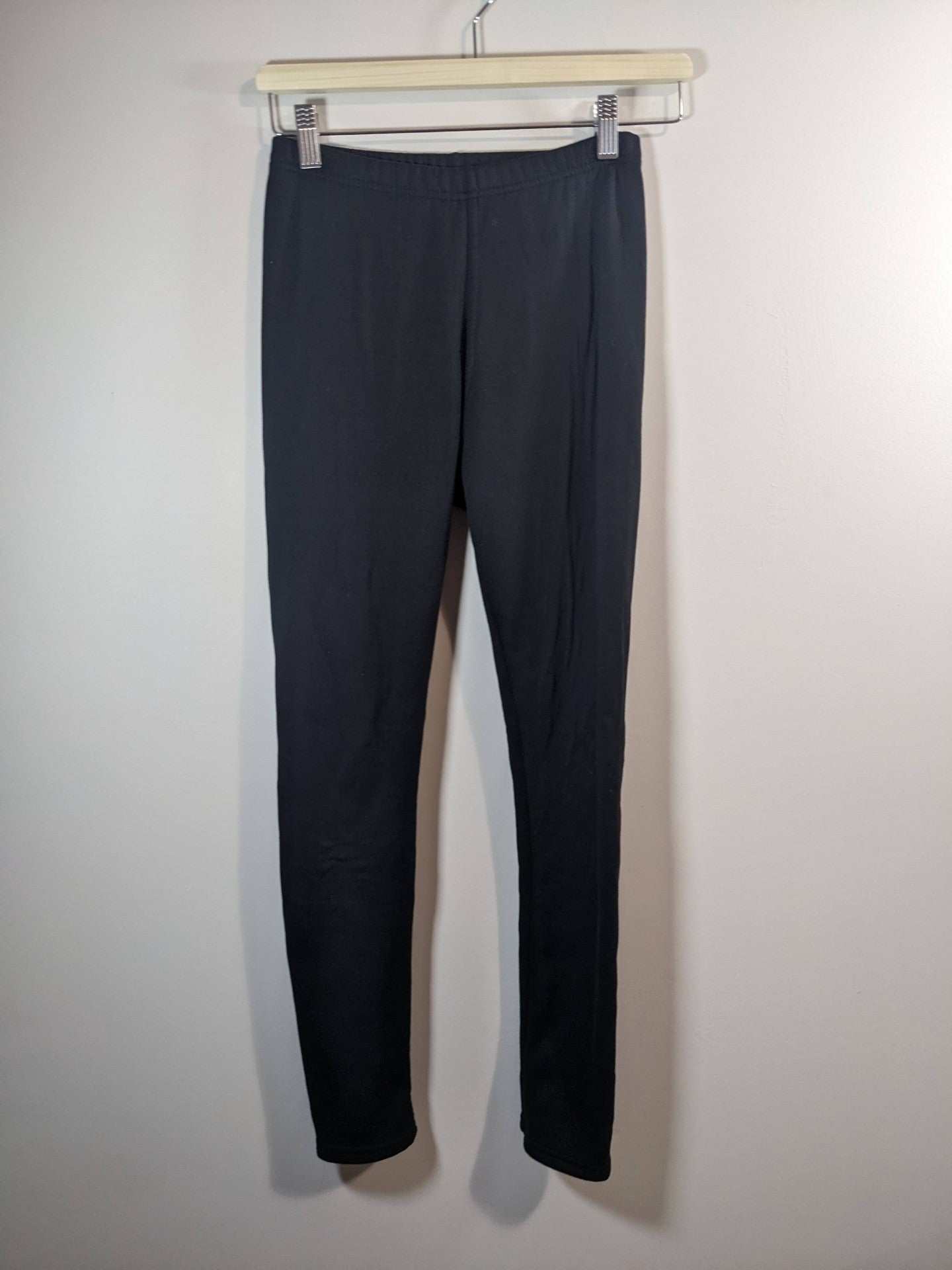 Just Cozy Black Fleece Lined Leggings - appears small