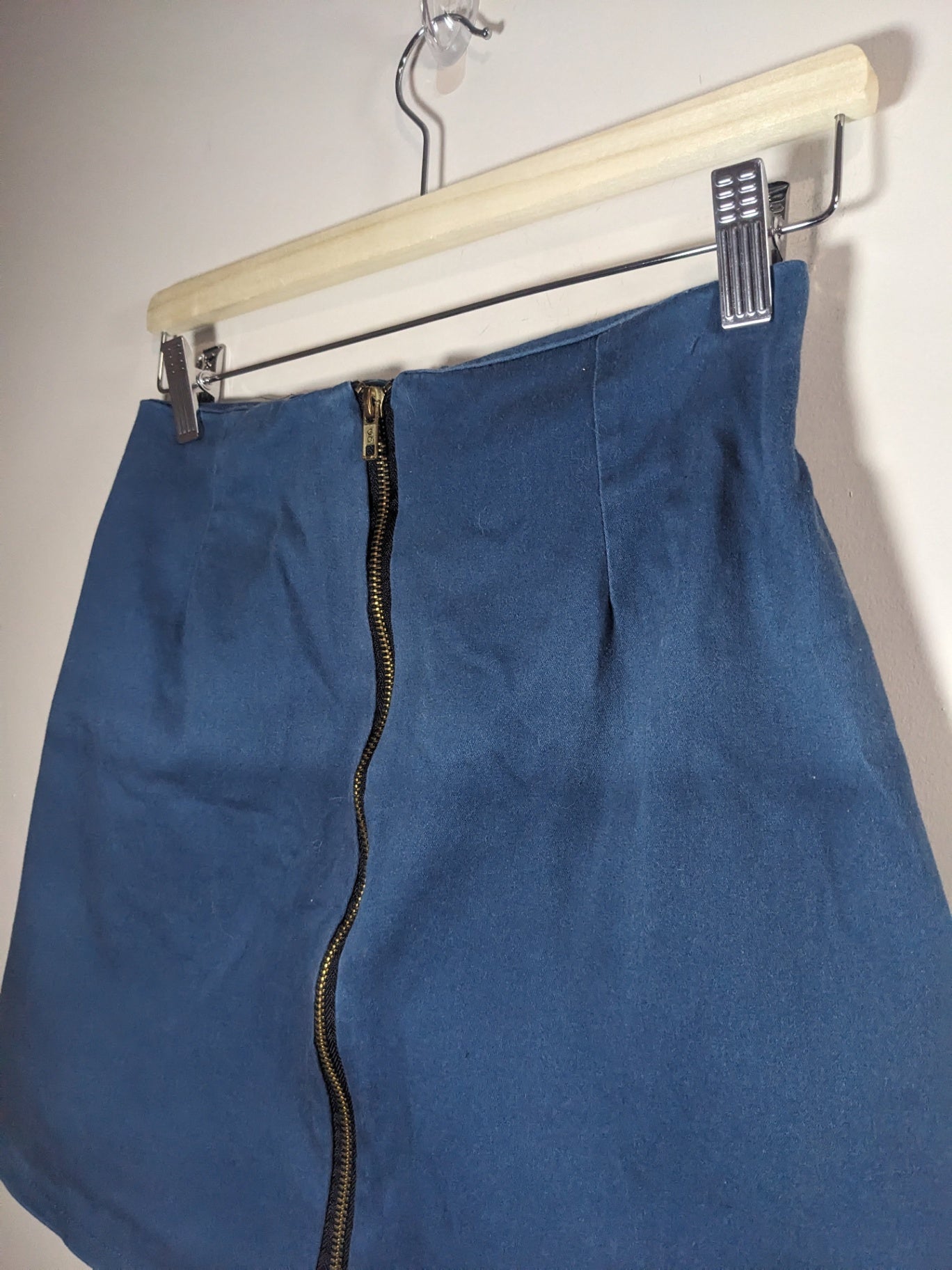 Blue Zipper Skirt - appears xs