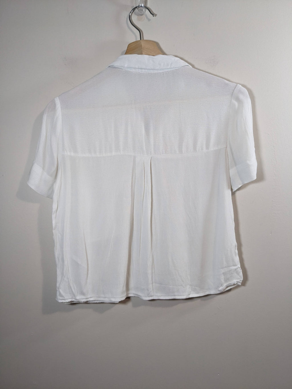 bershka white crop blouse - XS