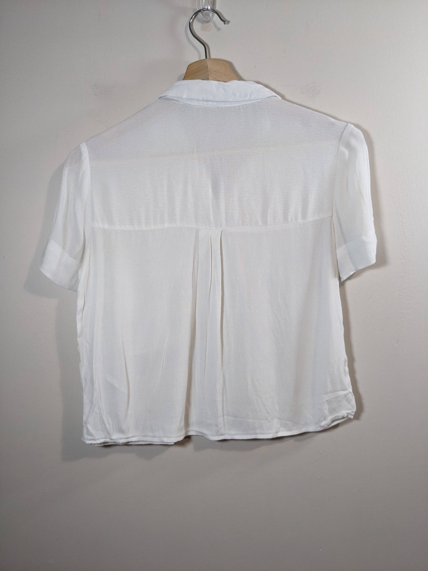 bershka white crop blouse - XS
