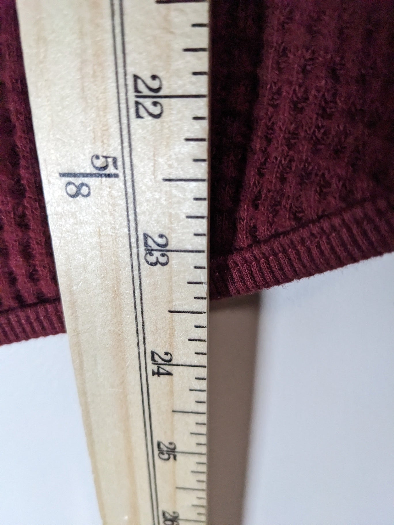 Bootlegger Maroon Waffle Knit Long Sleeve - S