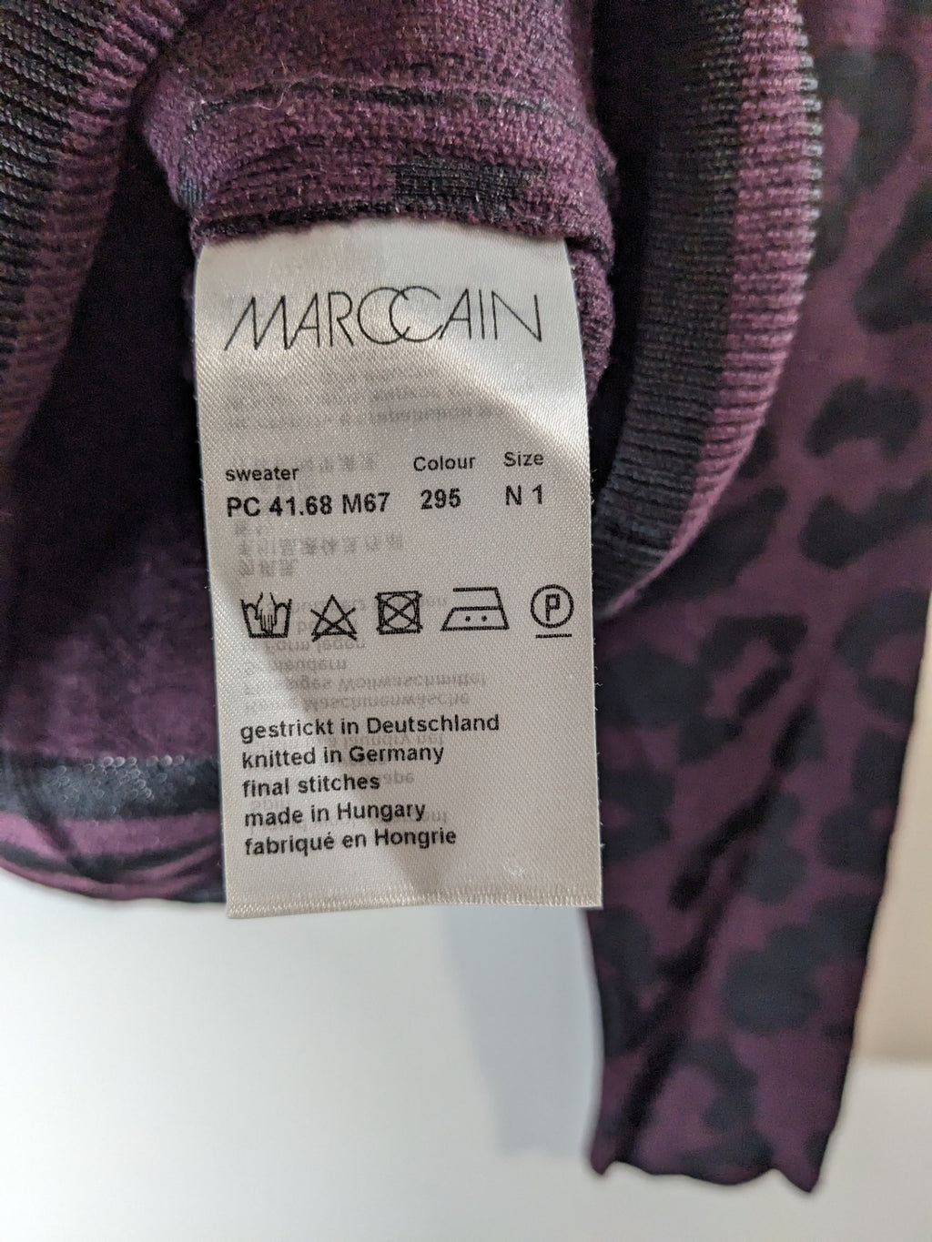 Marccain Wool Leopard Print Sweater - S