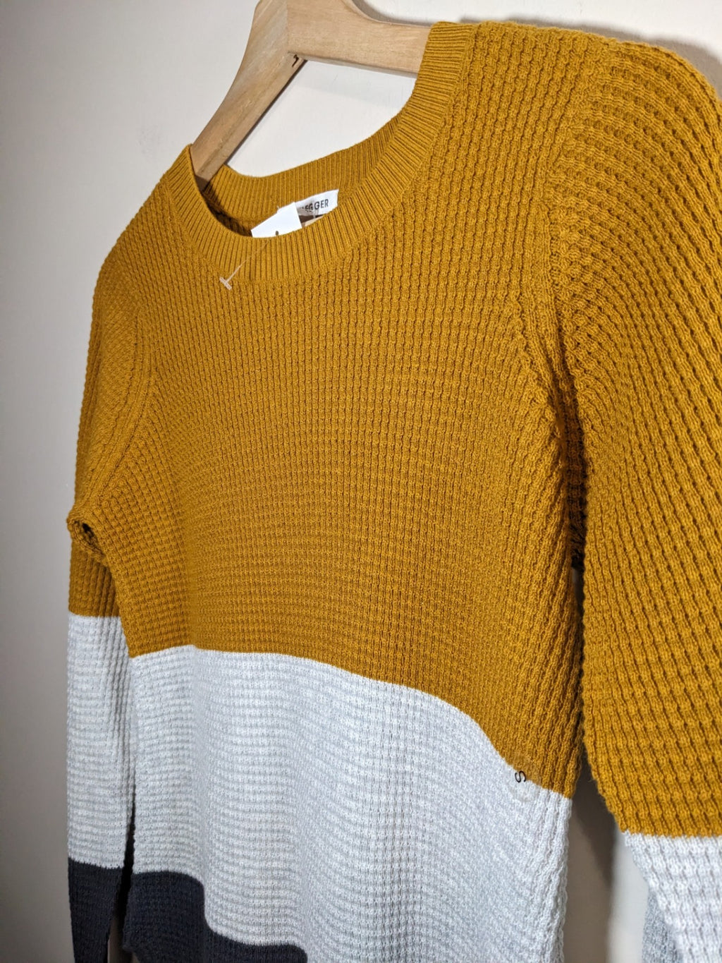 NWT Bootlegger block color waffle knit sweater- S