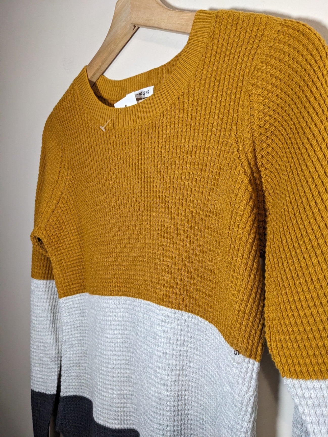 NWT Bootlegger block color waffle knit sweater- S