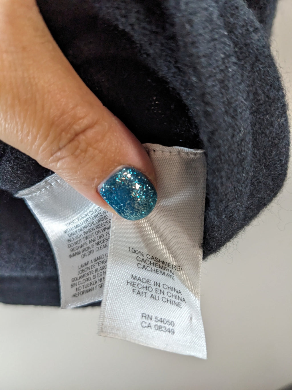 Jones New York Luxe Cashmere Black Tie Sweater- S