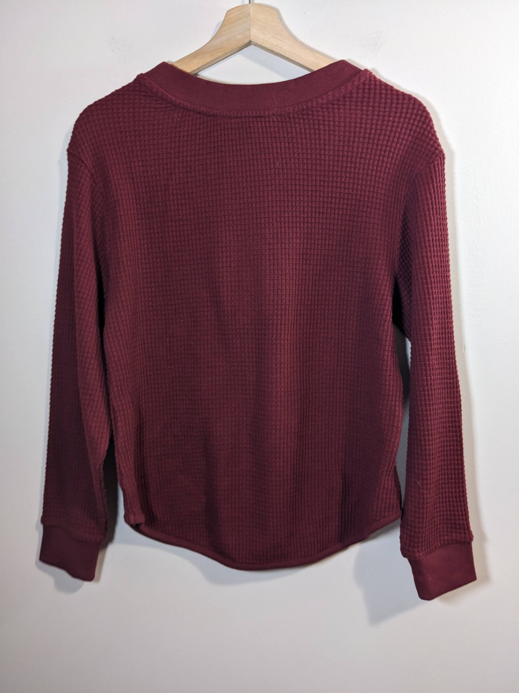 Bootlegger Maroon Waffle Knit Long Sleeve - S