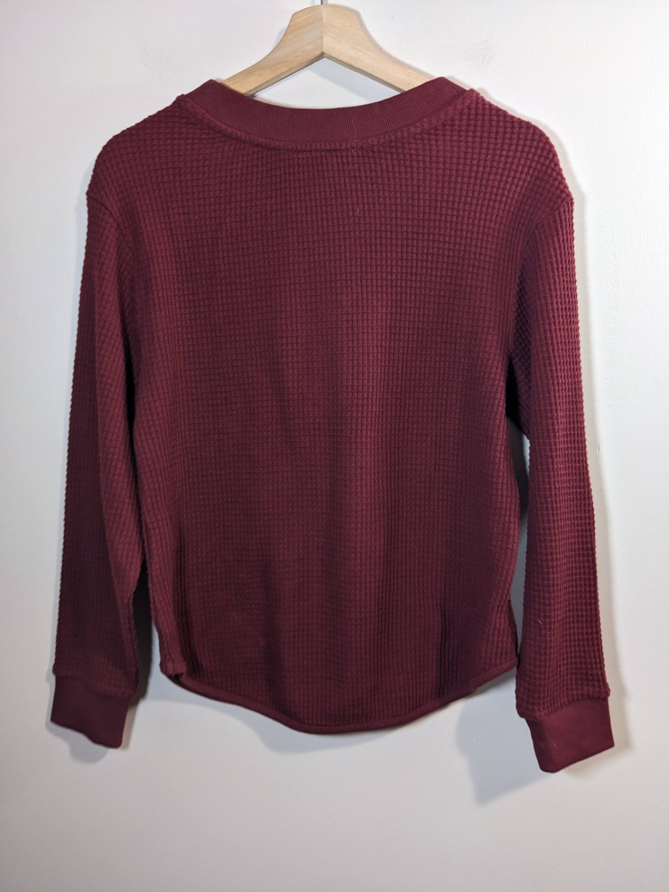Bootlegger Maroon Waffle Knit Long Sleeve - S