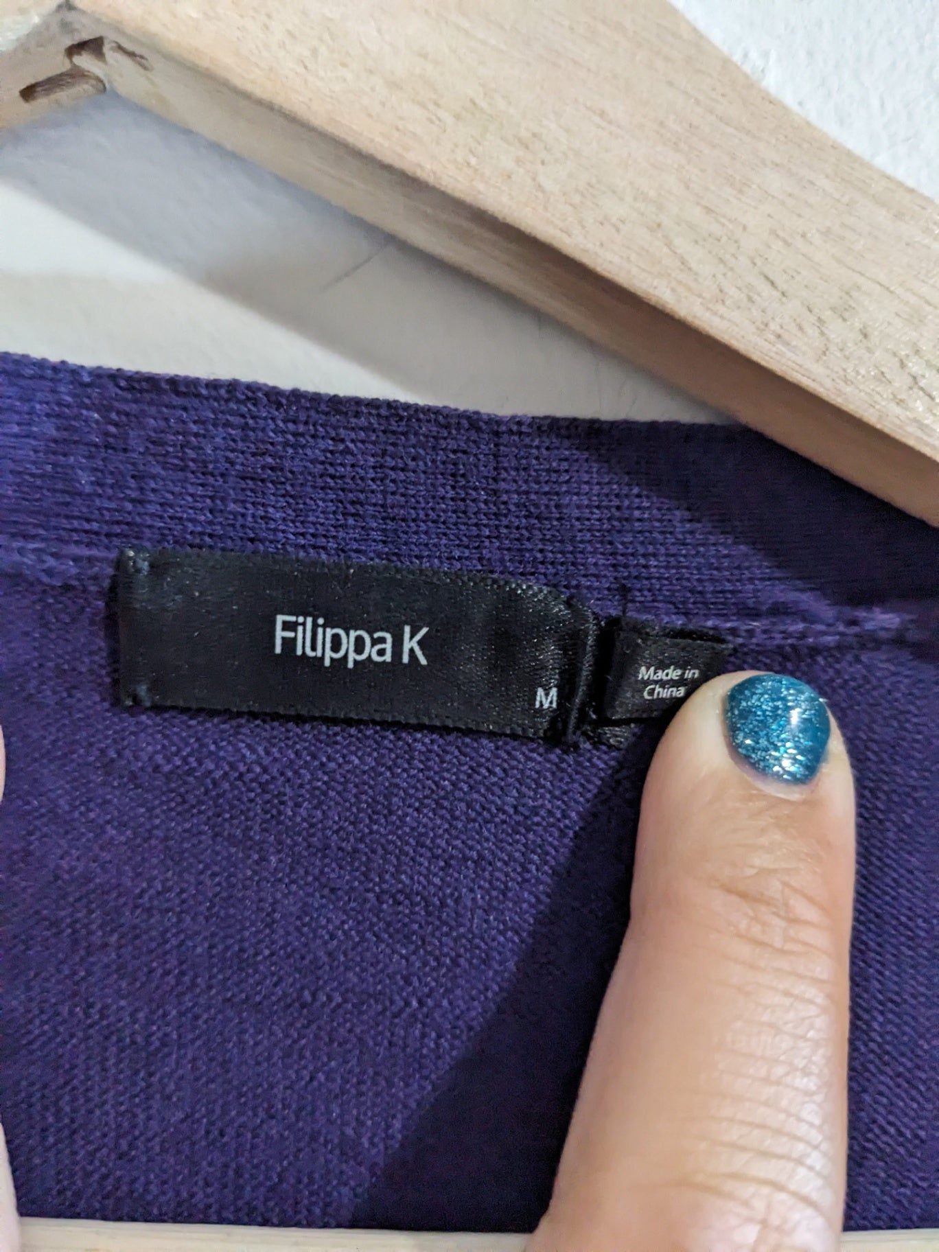 Filippa K Merino Wool Purple Cardigan - M