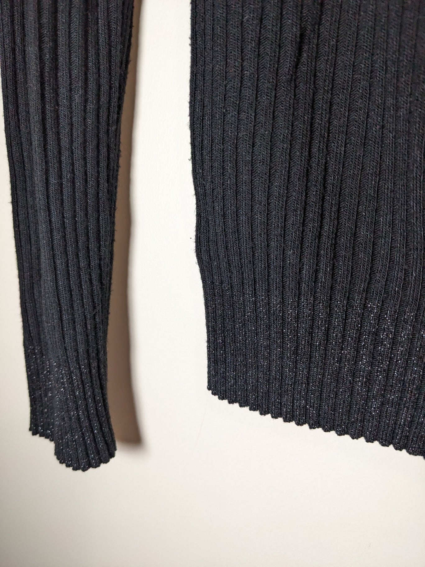 Lauren Vidal Ribbed Black Turtleneck Sweater - S