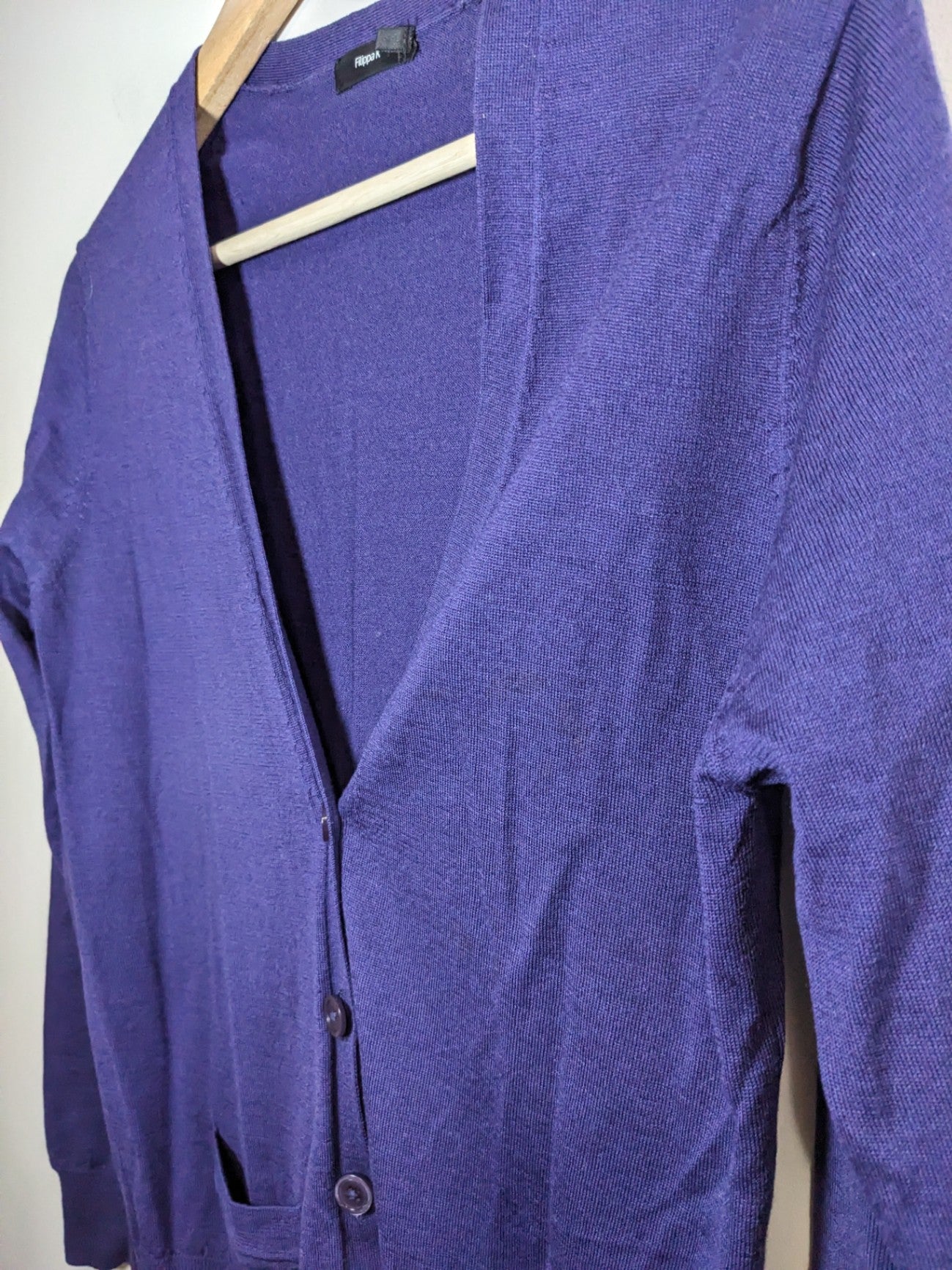 Filippa K Merino Wool Purple Cardigan - M
