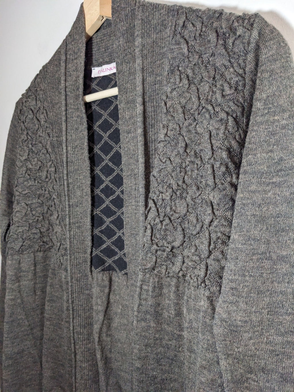 Evalinka Alpaca Wool Brown Cardigan - appears small
