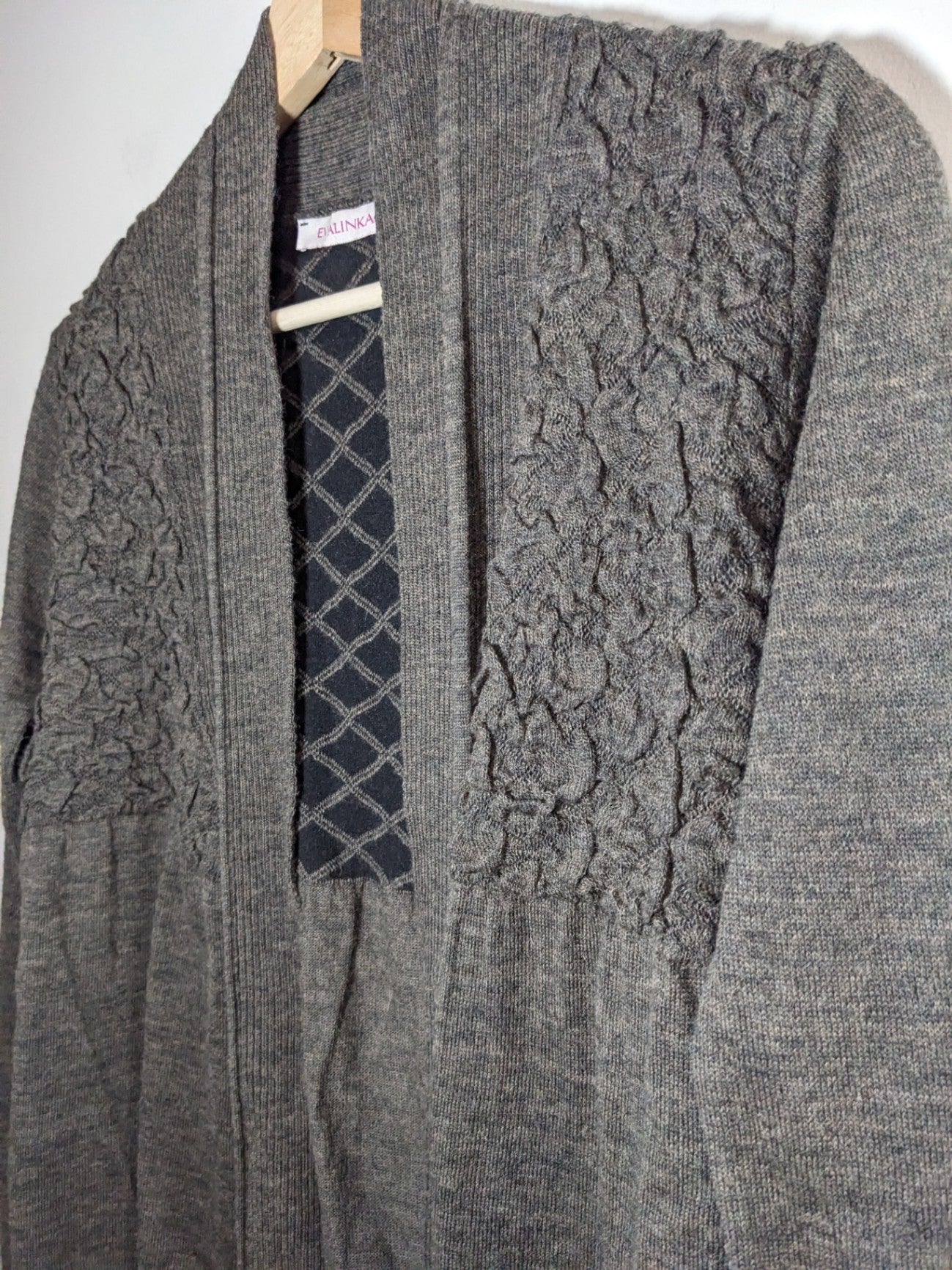 Evalinka Alpaca Wool Brown Cardigan - appears small