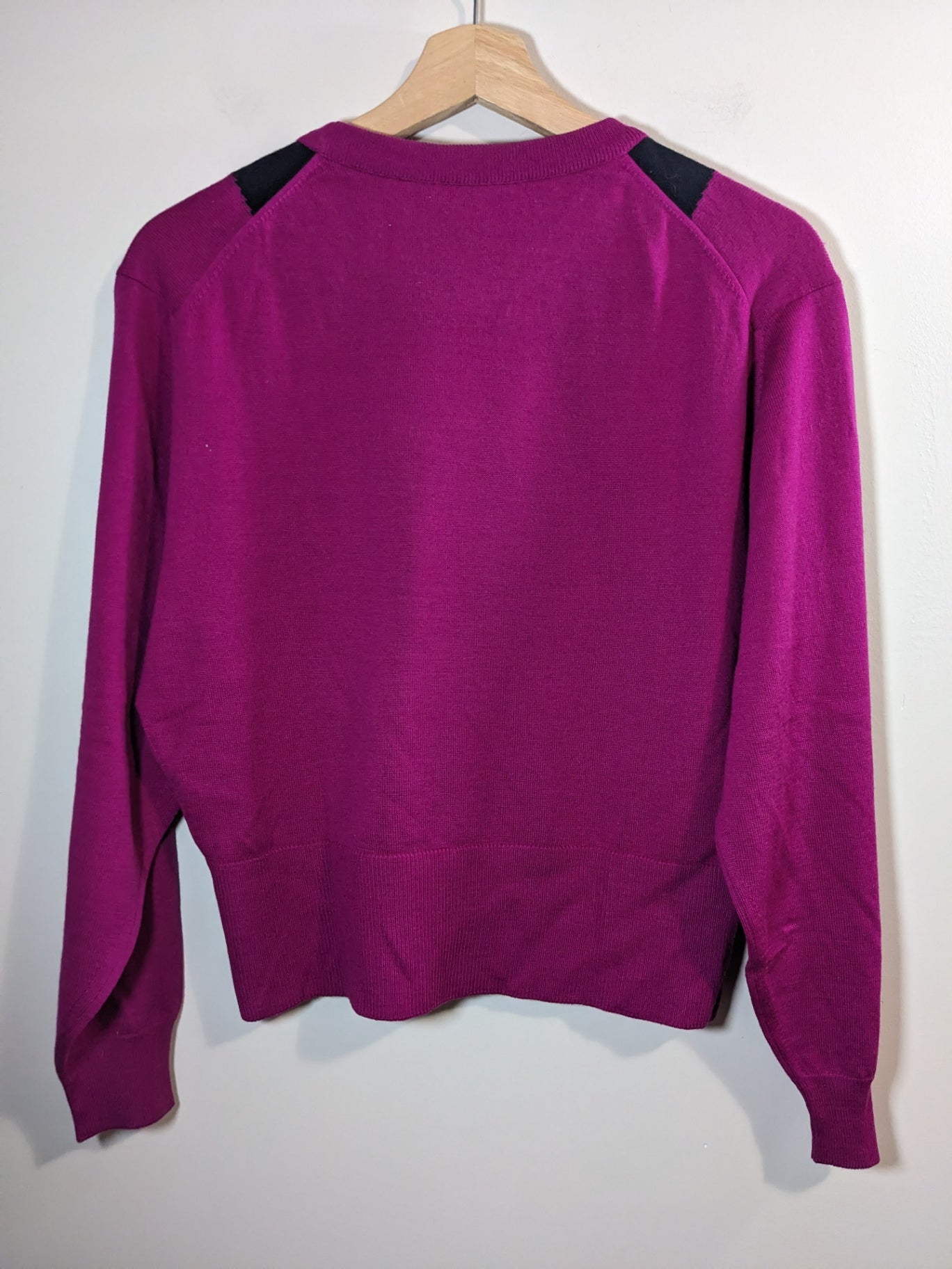 Jaeger Wool Fuchsia Bow Sweater - S