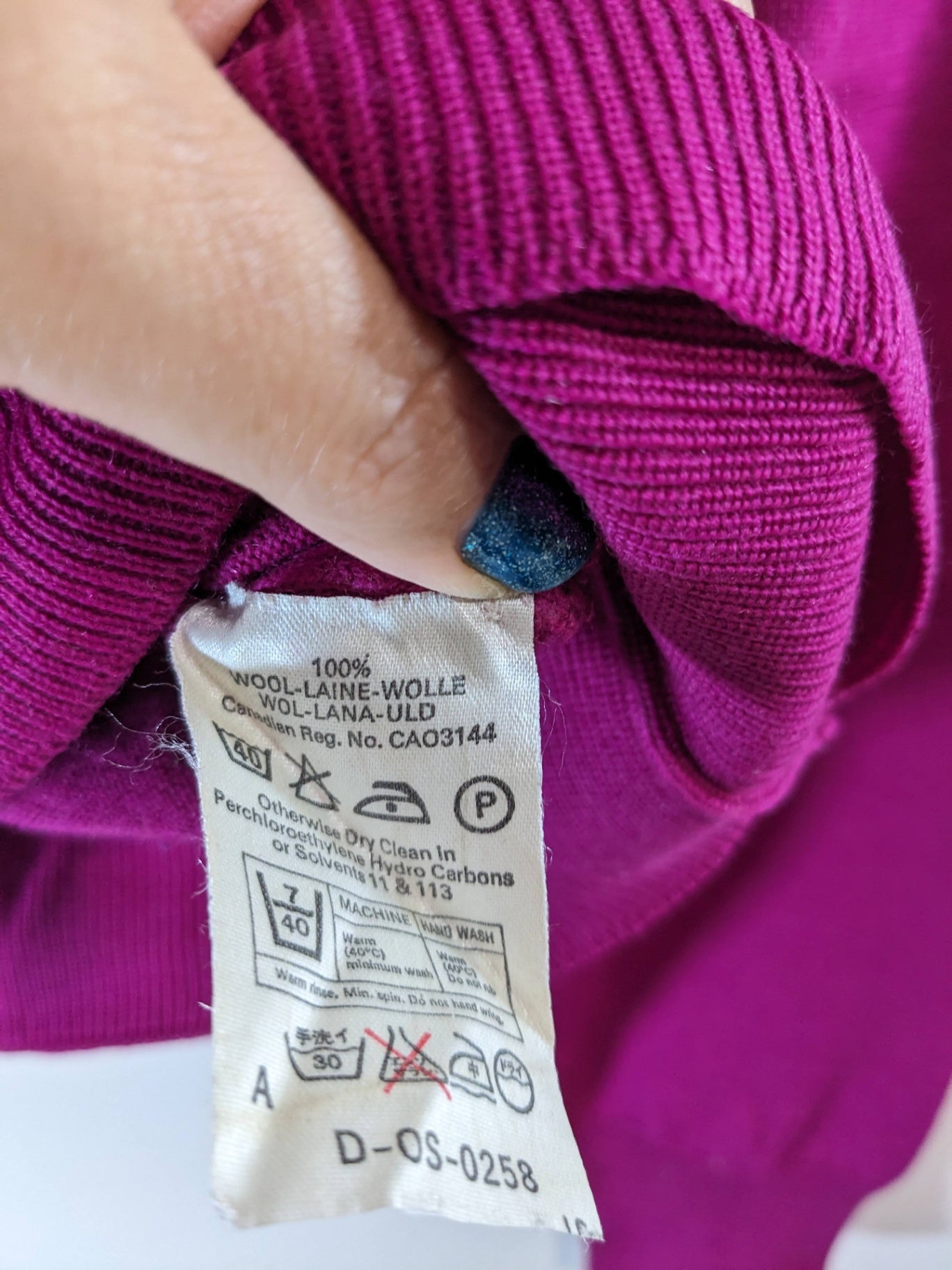 Jaeger Wool Fuchsia Bow Sweater - S