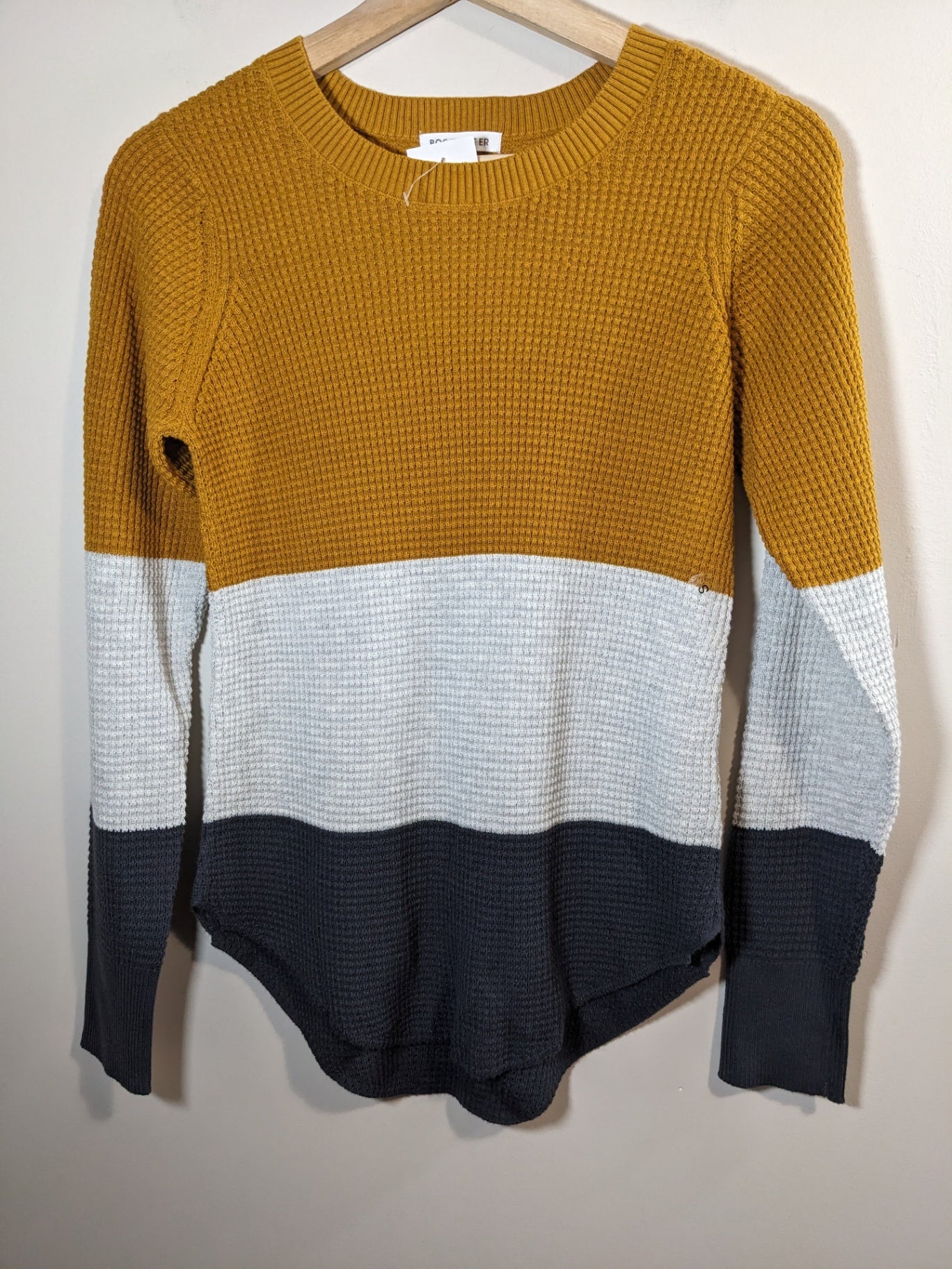 NWT Bootlegger block color waffle knit sweater- S