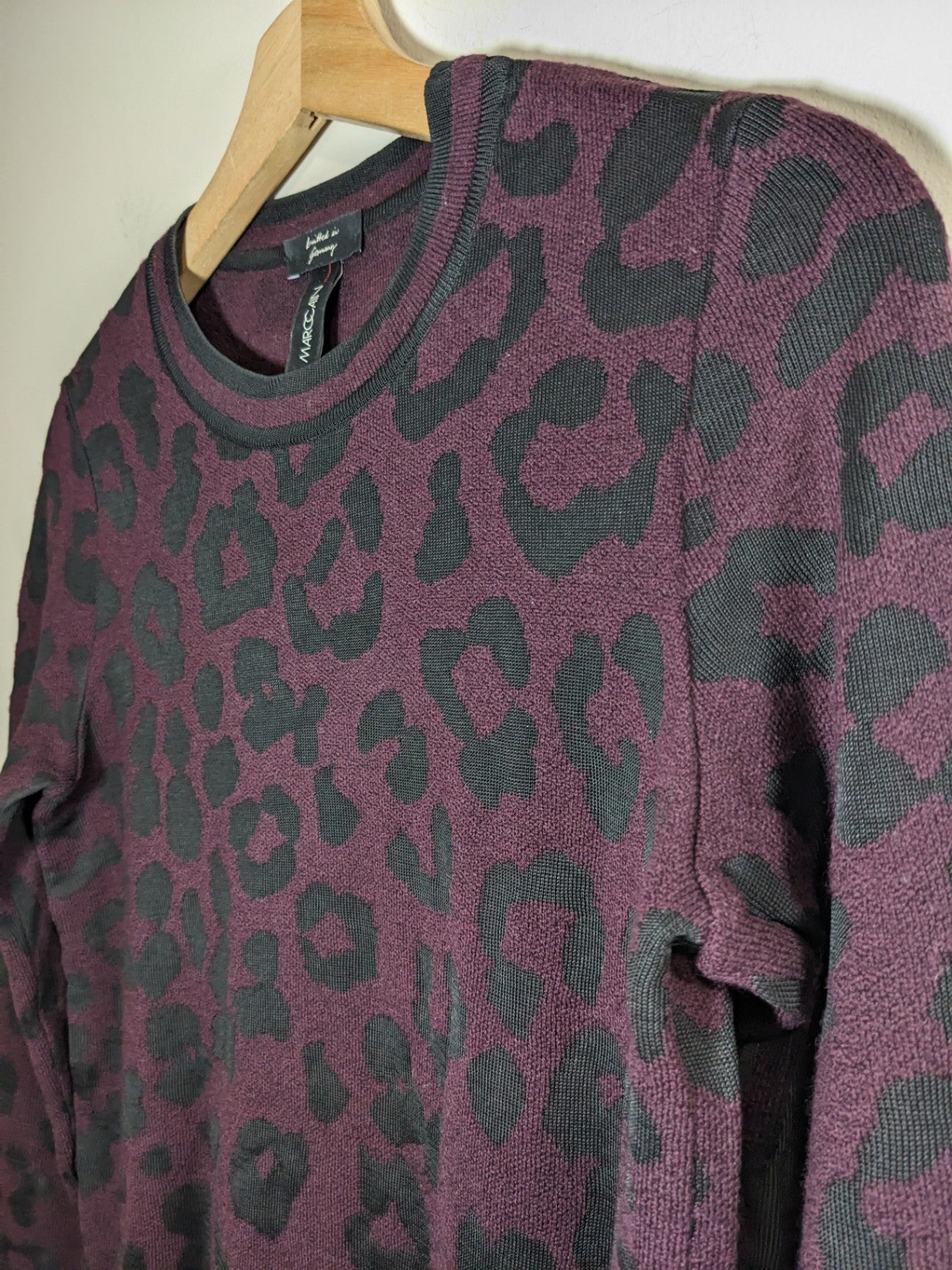 Marccain Wool Leopard Print Sweater - S