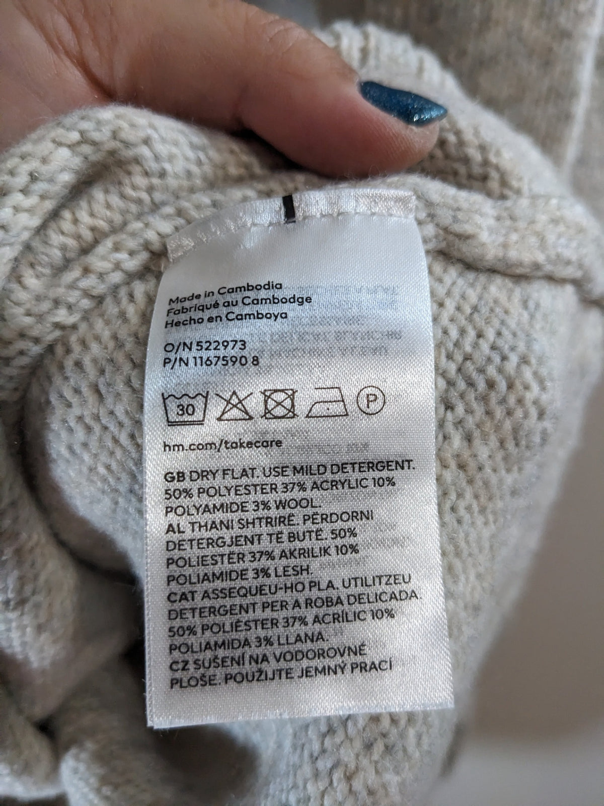 H&M Cream Sweater Dress - XS