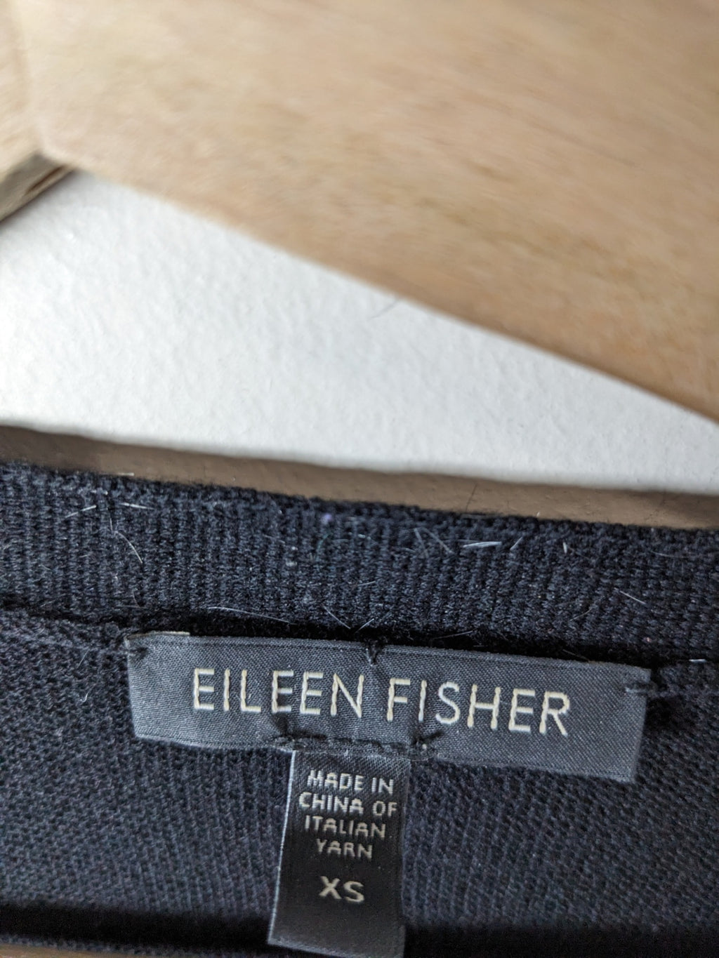 Eileen Fisher Black Merino Wool Cardigan - XS