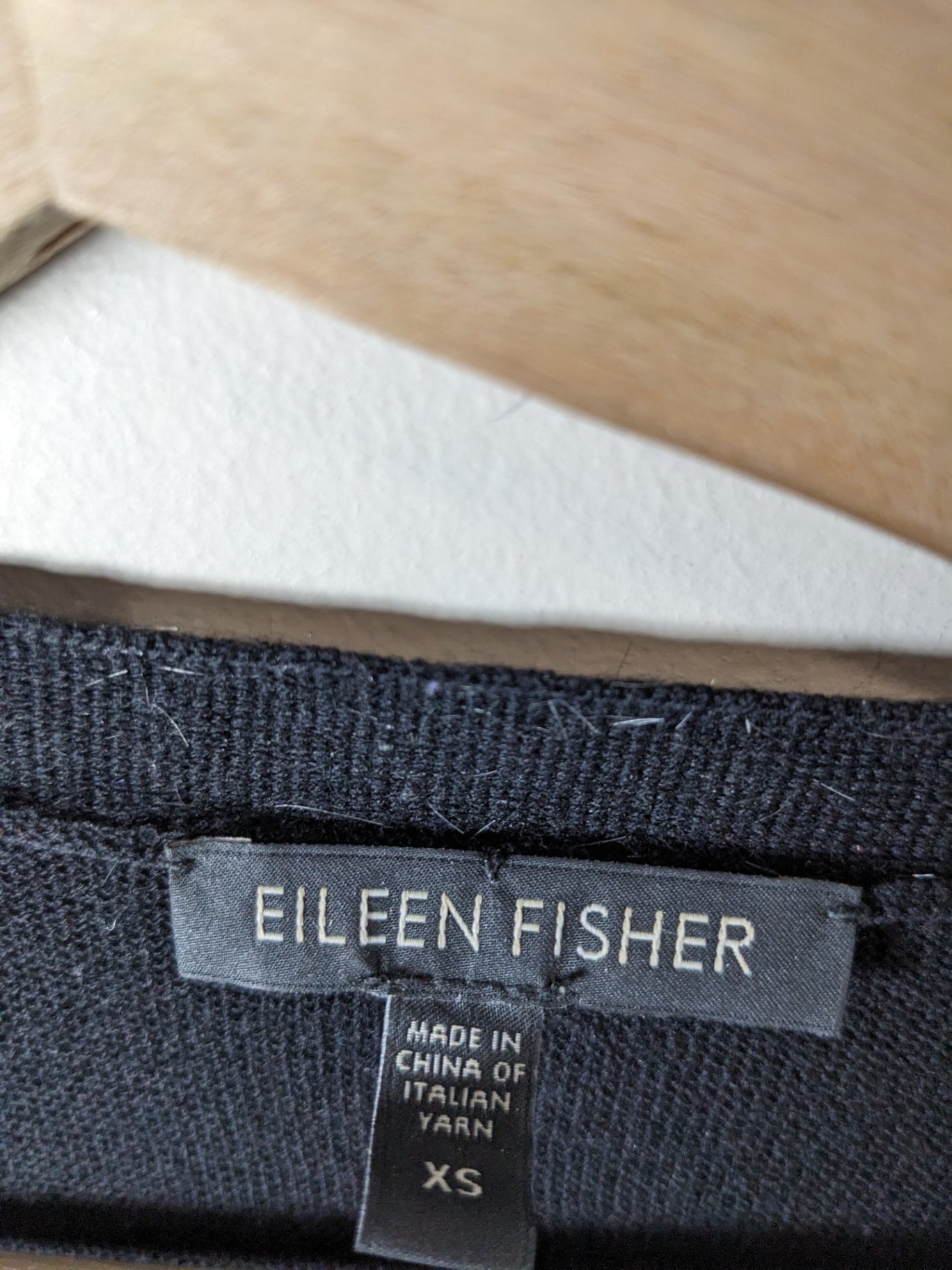 Eileen Fisher Black Merino Wool Cardigan - XS