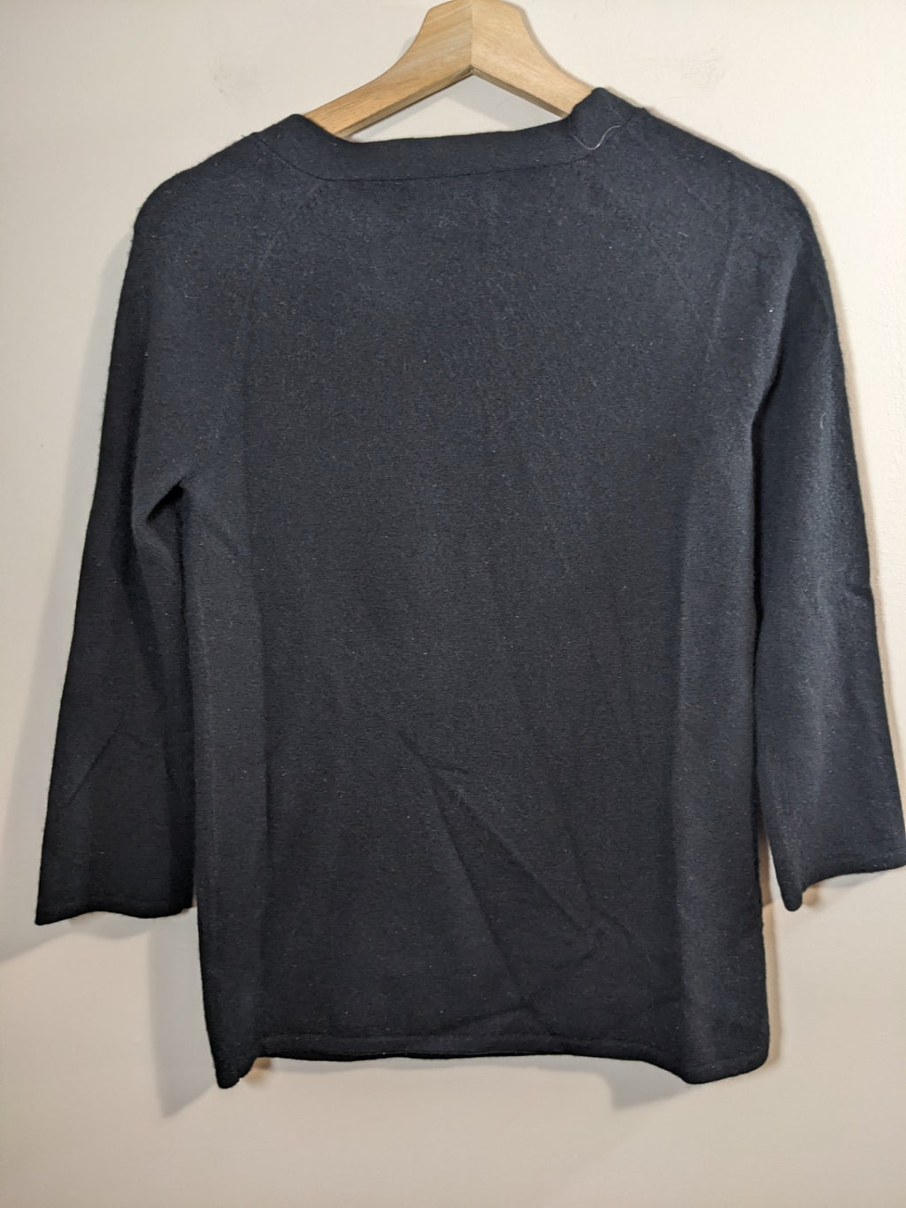 Jones New York Luxe Cashmere Black Tie Sweater- S