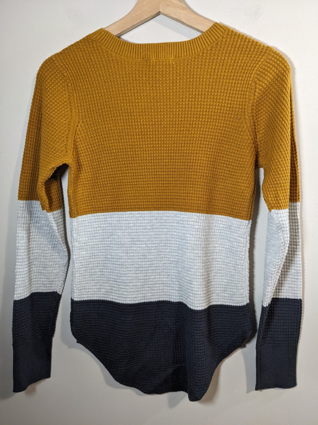 NWT Bootlegger block color waffle knit sweater- S