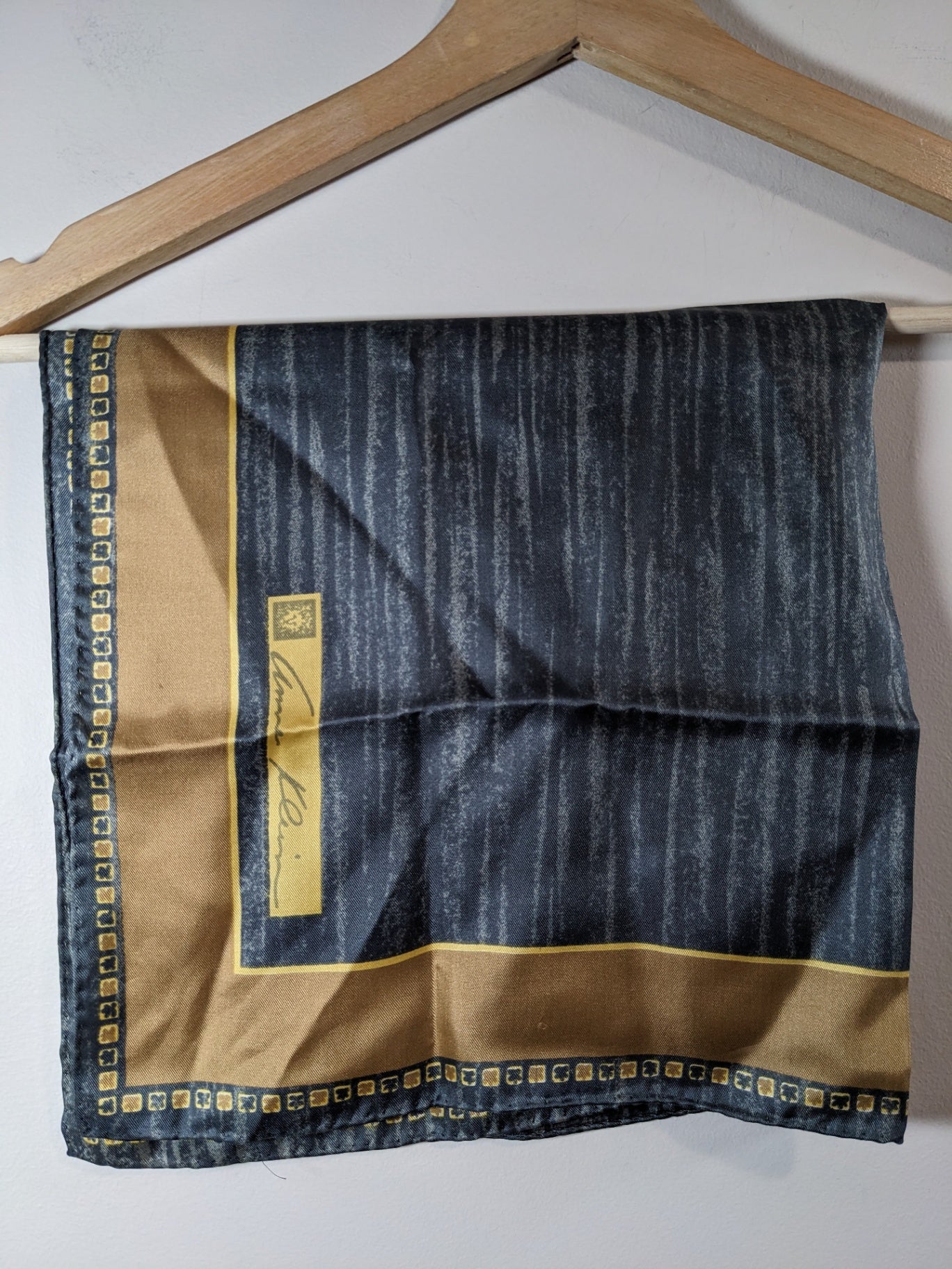 Anna Klein Silk Gold/Grey Scarf - One Size