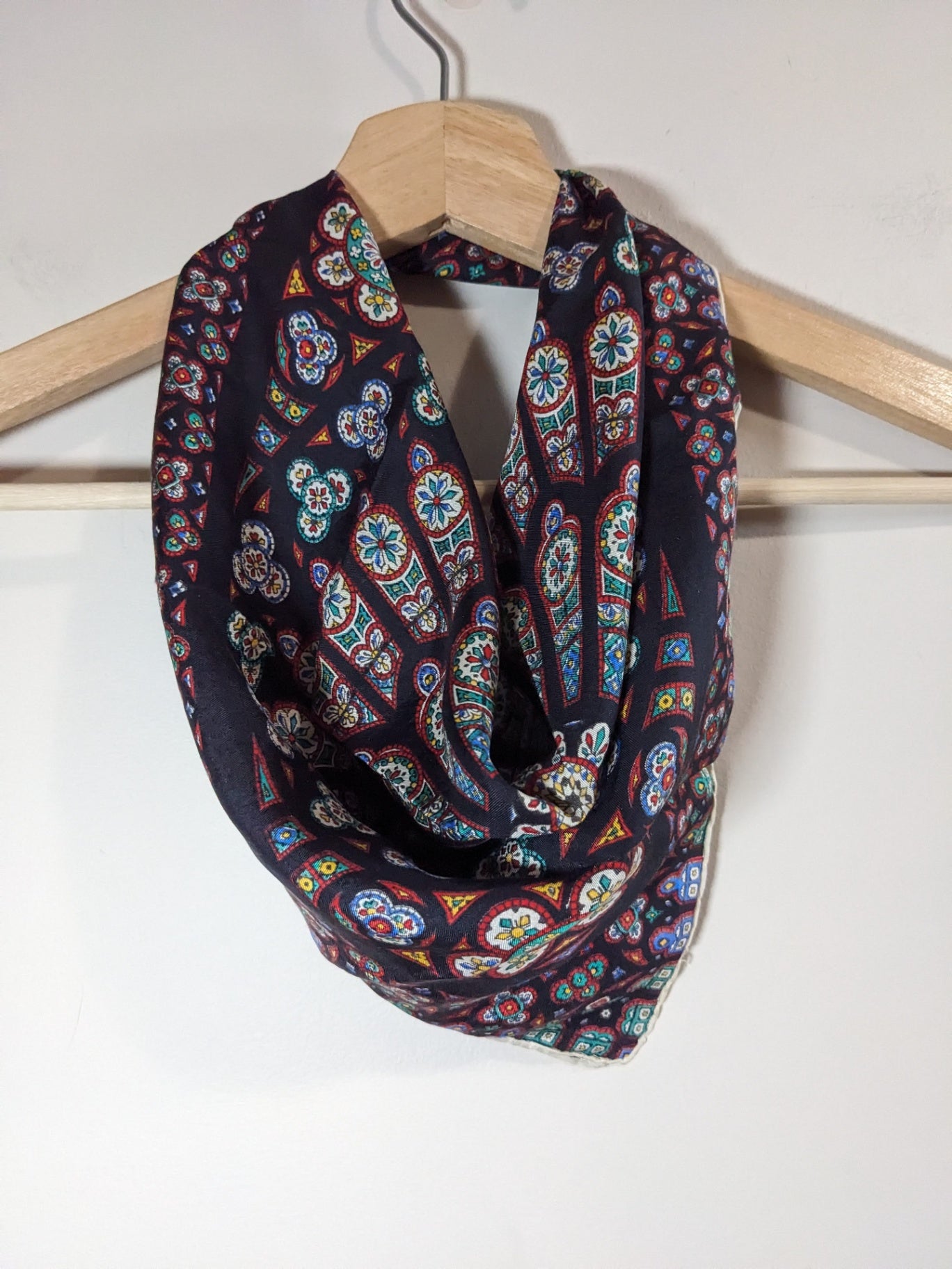 Mandala Patterned Silk Scarf - One Size