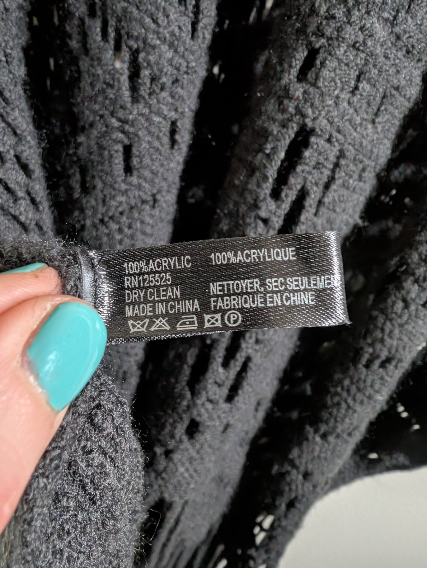 Unknown brand black knit poncho- Unknown size