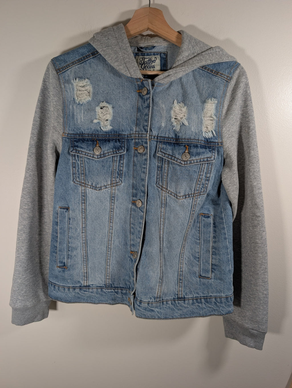 Tattoo Jeans denim/sweatshirt hoodie - Medium