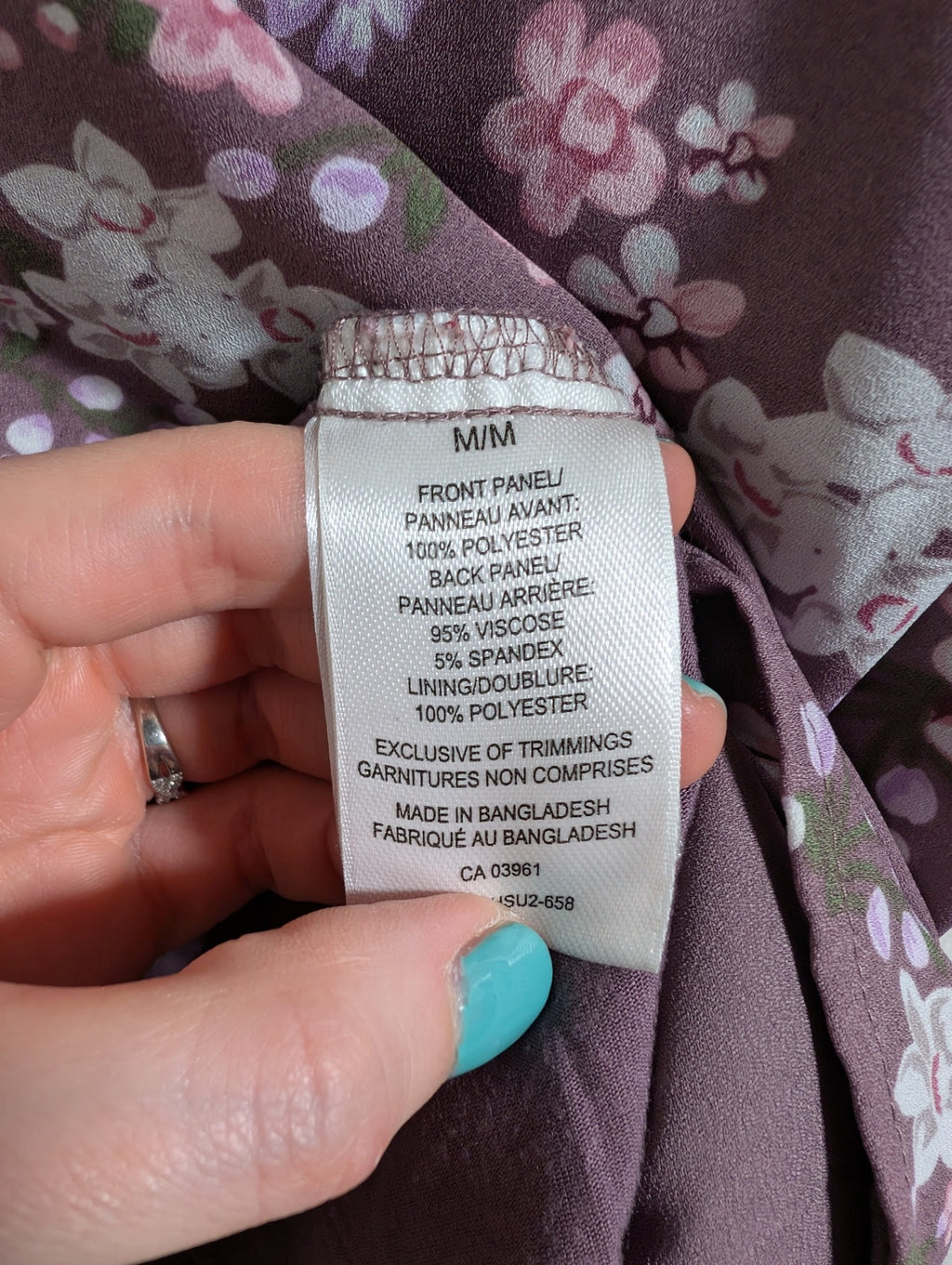 Denver Hayes purple floral blouse - Medium
