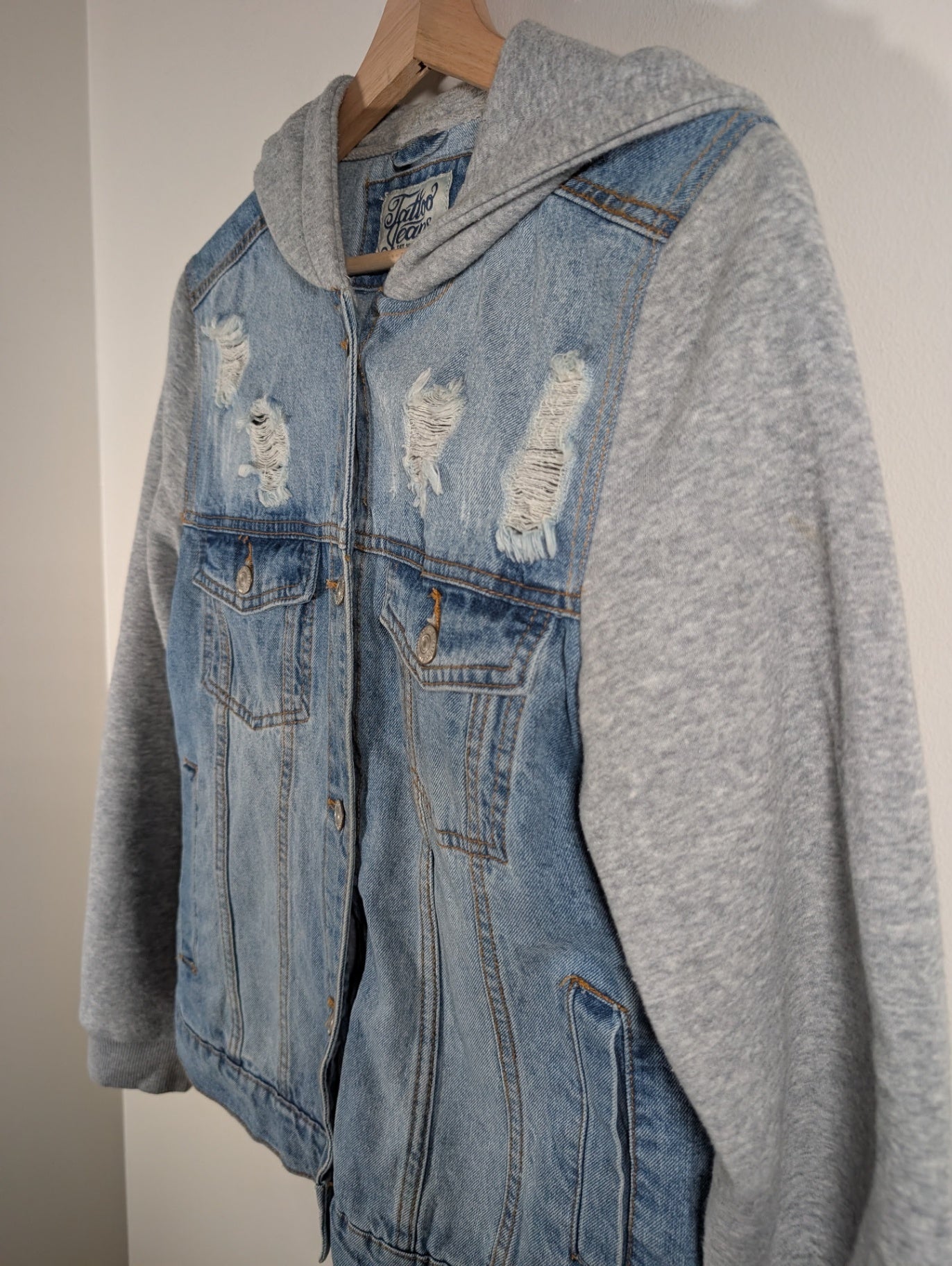 Tattoo Jeans denim/sweatshirt hoodie - Medium