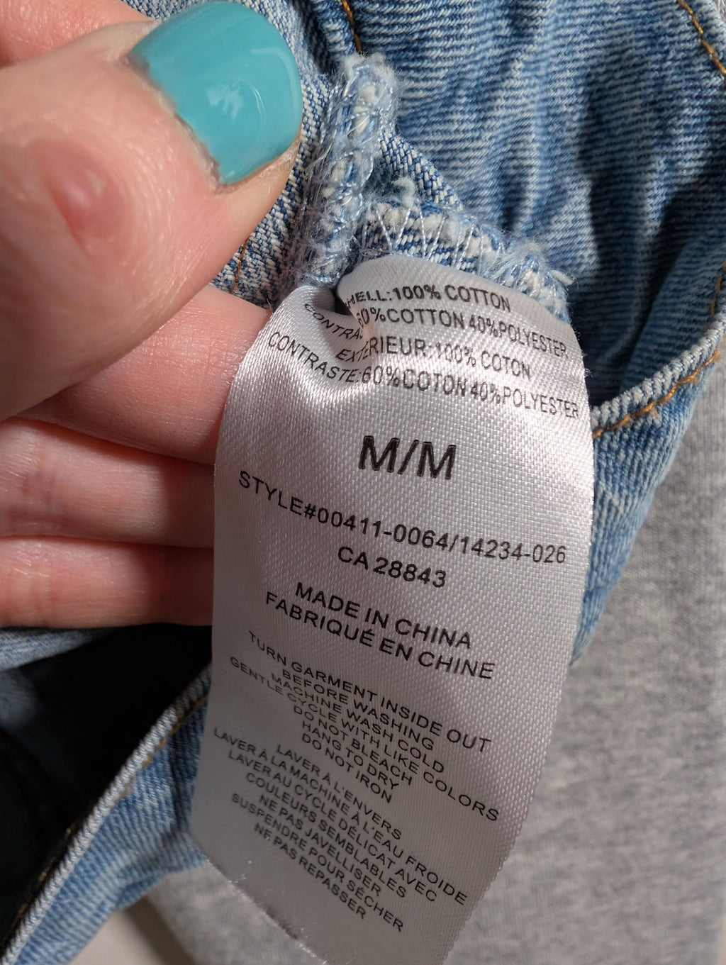 Tattoo Jeans denim/sweatshirt hoodie - Medium