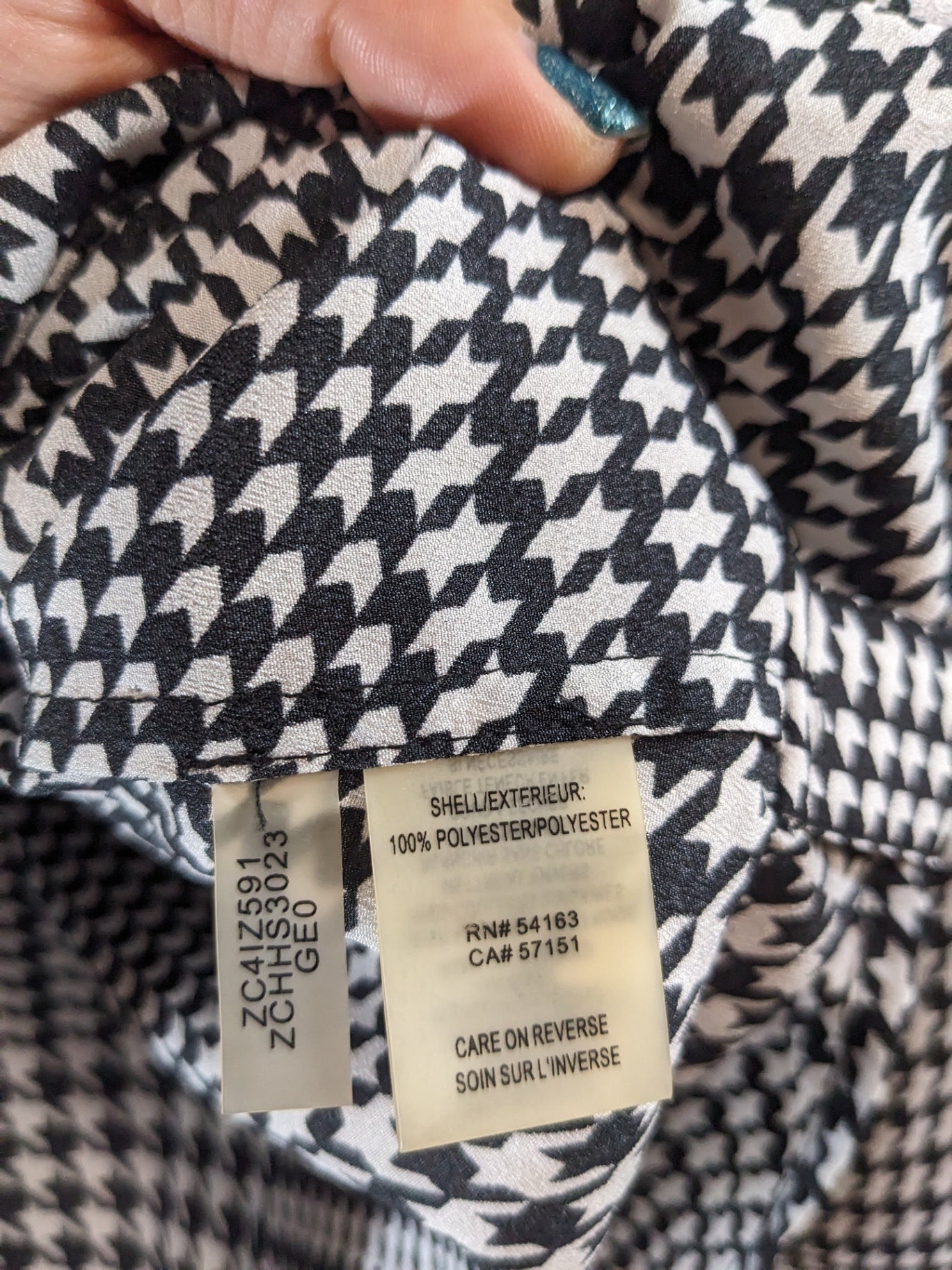 Calvin Klein Houndstooth Blouse - M
