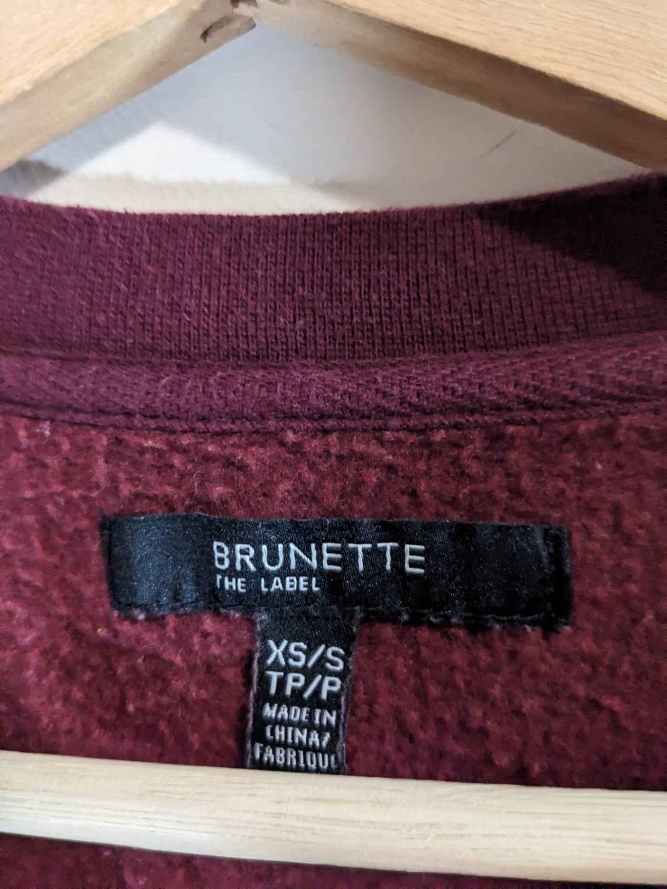 Brunette The Label Burgundy "Blonde" Crewneck - XS