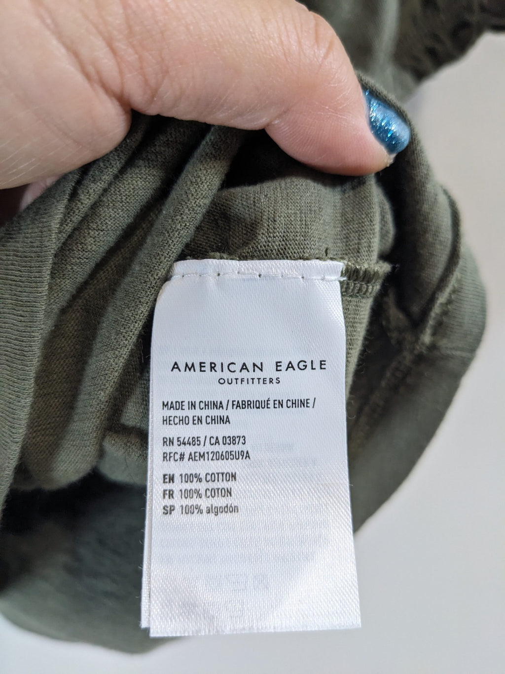American Eagle Olive Crop Blouse - XS