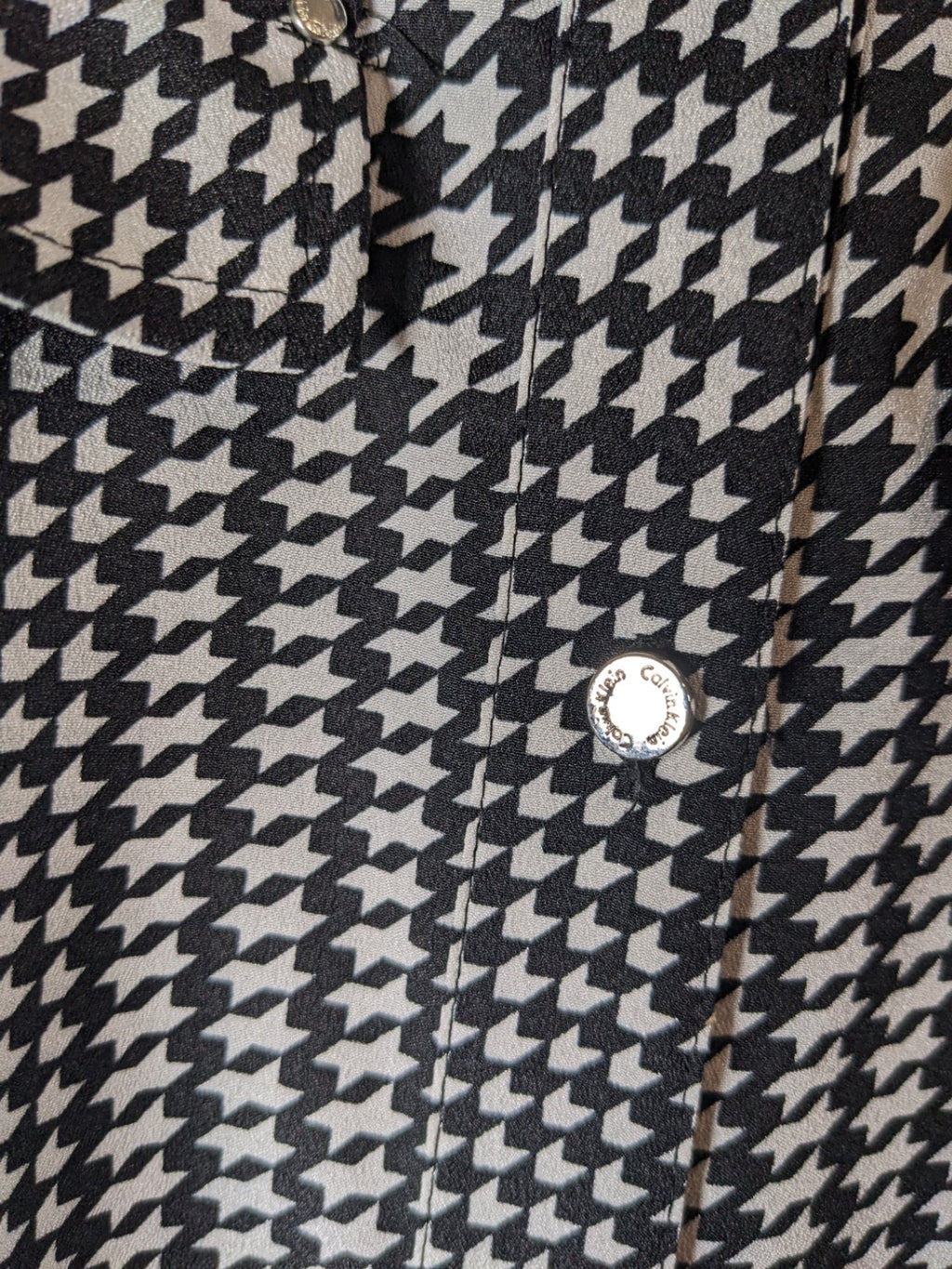 Calvin Klein Houndstooth Blouse - M