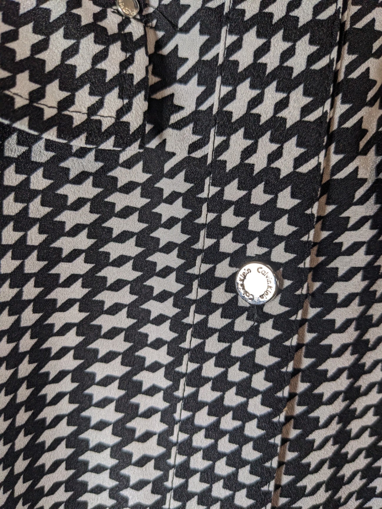 Calvin Klein Houndstooth Blouse - M