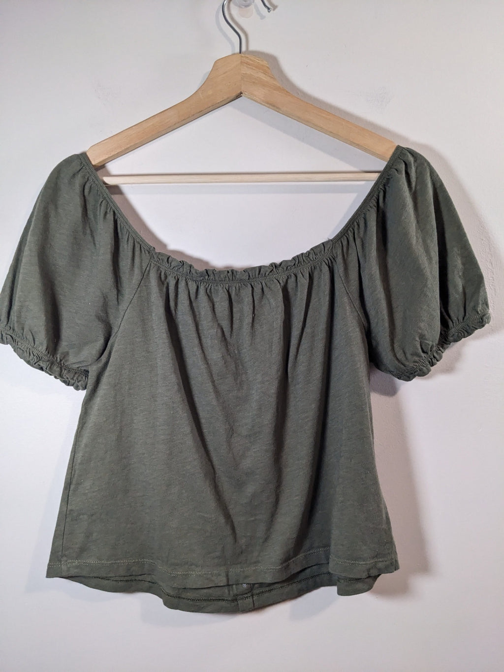 American Eagle Olive Crop Blouse - XS