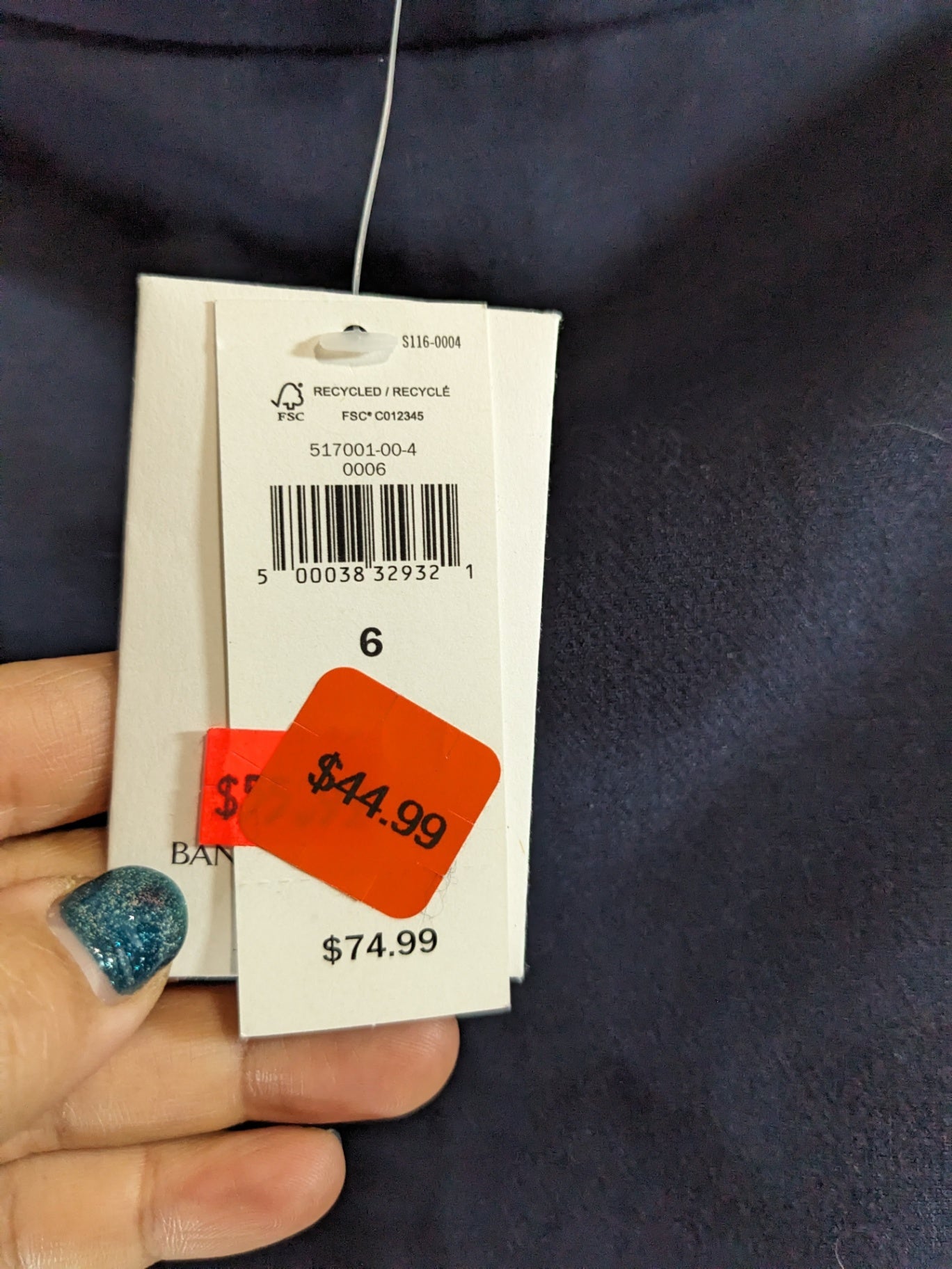 NWT Banana Republic Navy Button Skirt - sz 6