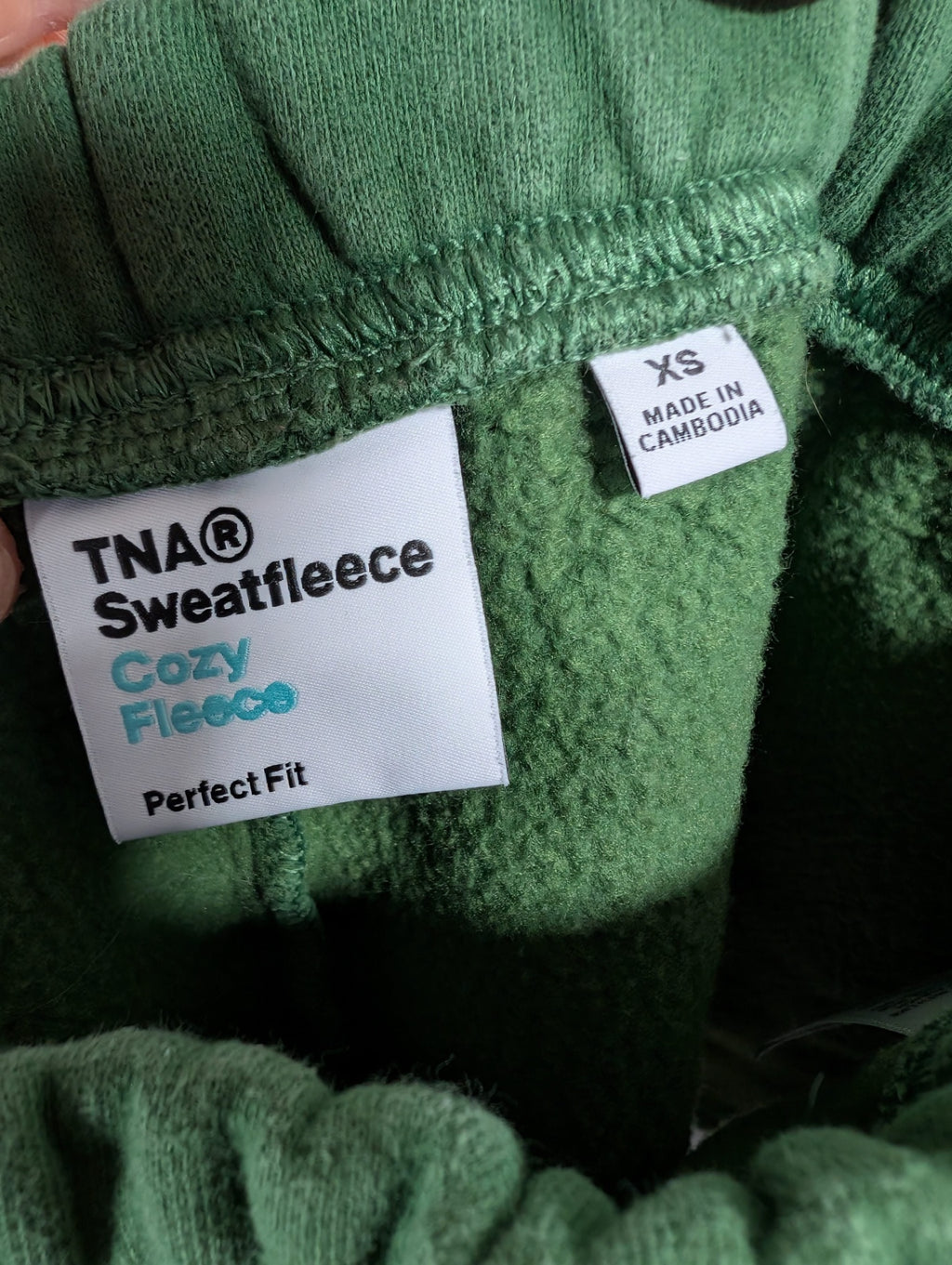 TNA green sweatfleece shorts - XS