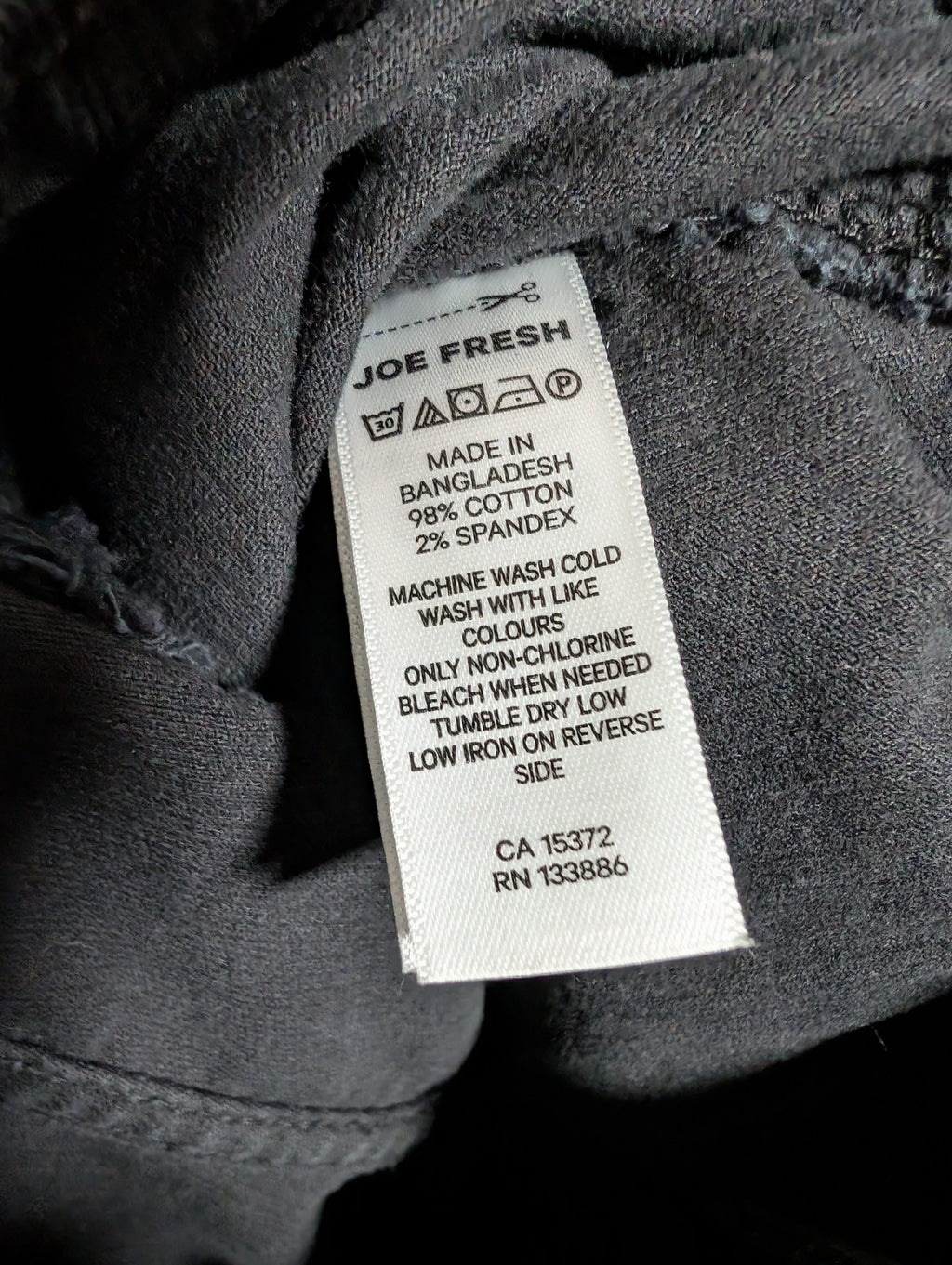 Joe Fresh black corduroy pant - SZ 6