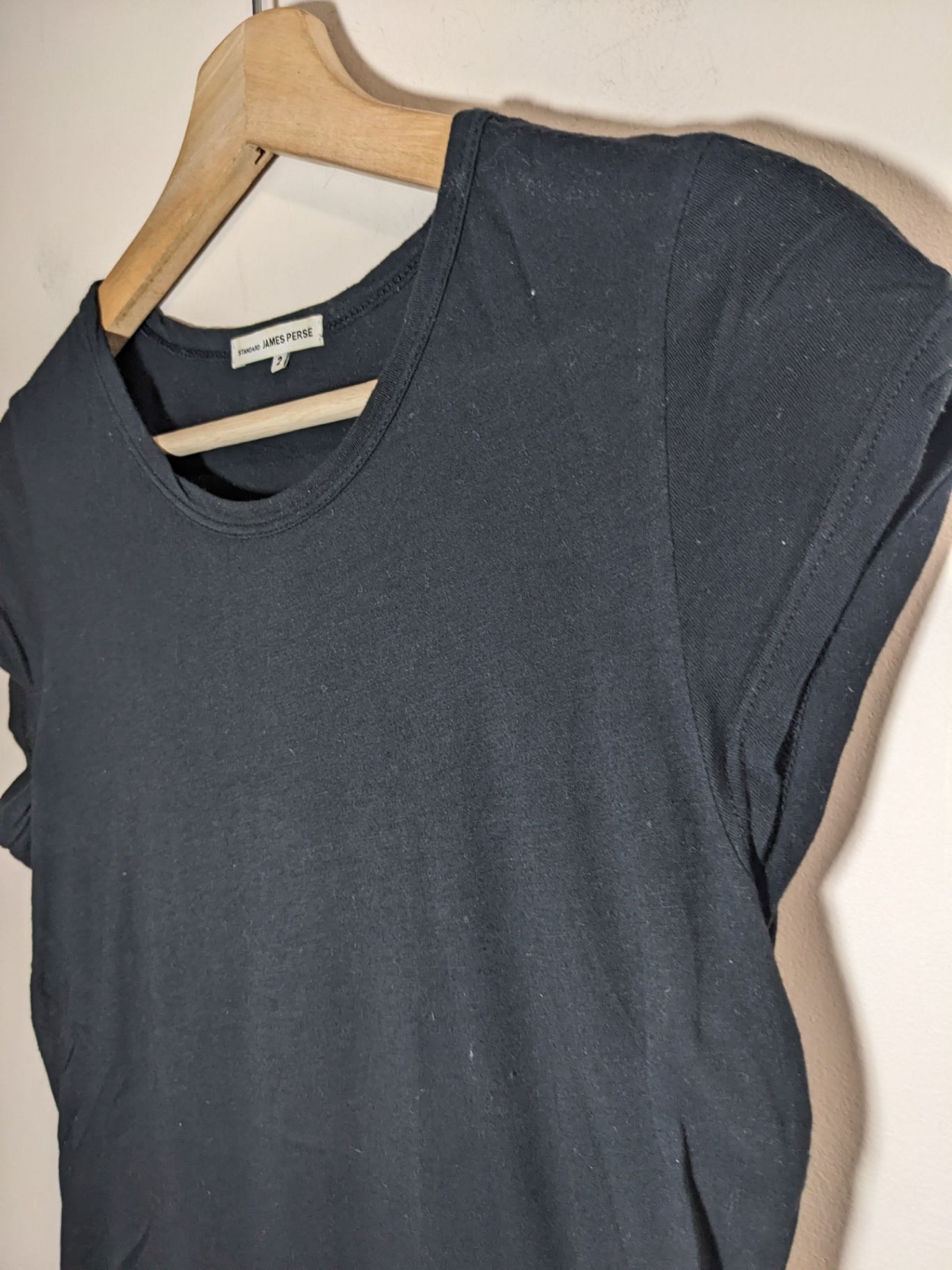 James Perse Black Round Neck T-Shirt - M (size 2)