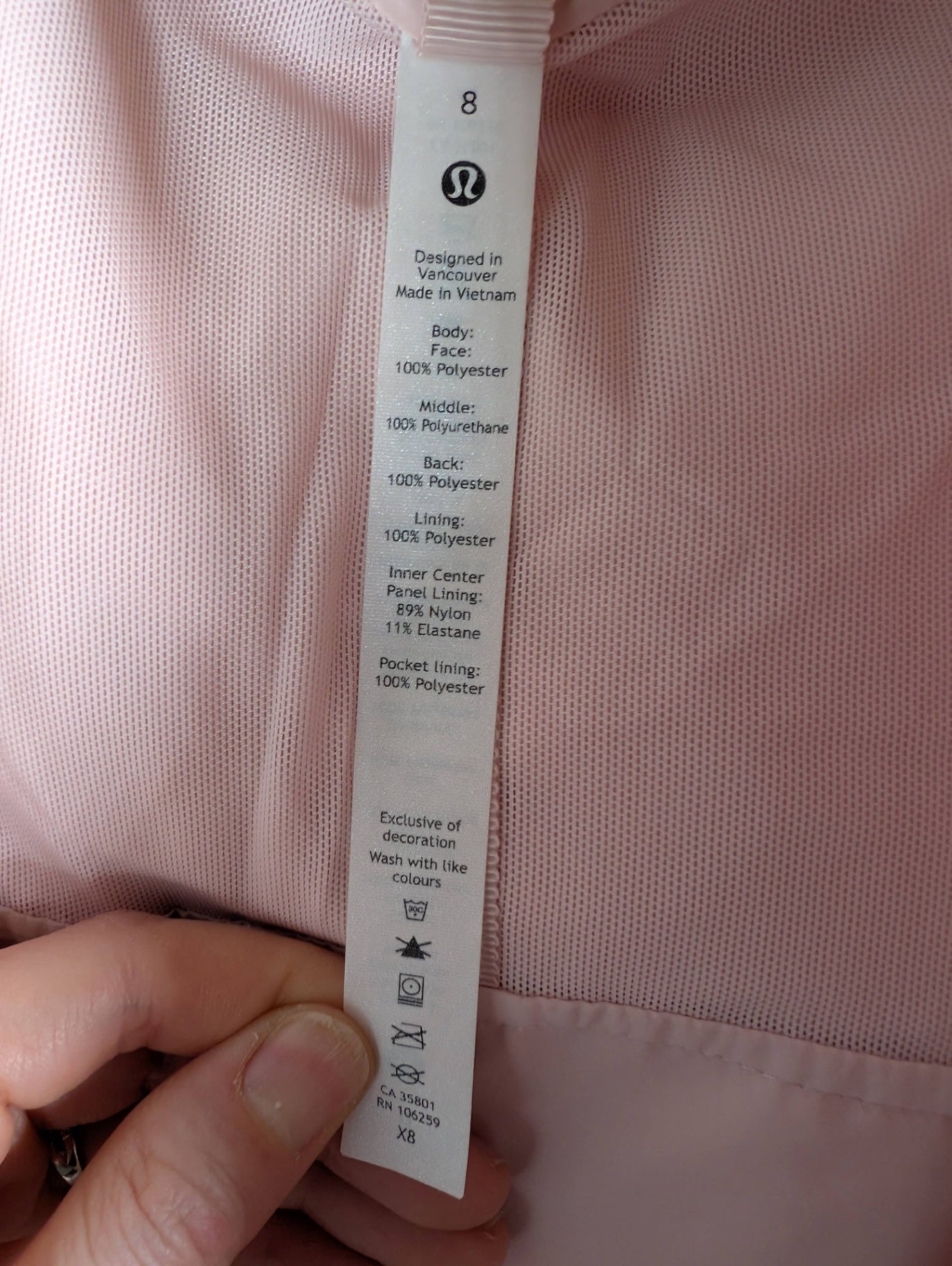 Lululemon rain rebel pink jacket - SZ 8