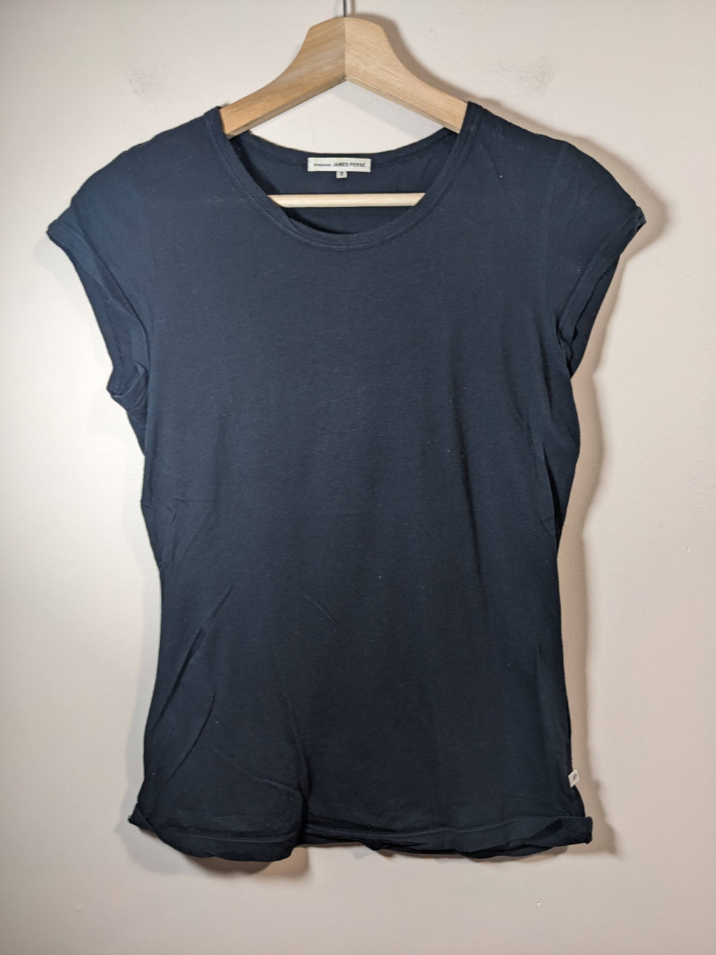 James Perse Black Round Neck T-Shirt - M (size 2)
