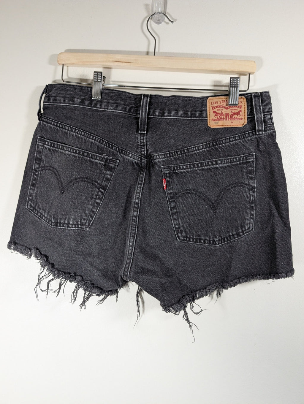 Levi's distressed black denim shorts - SZ 31
