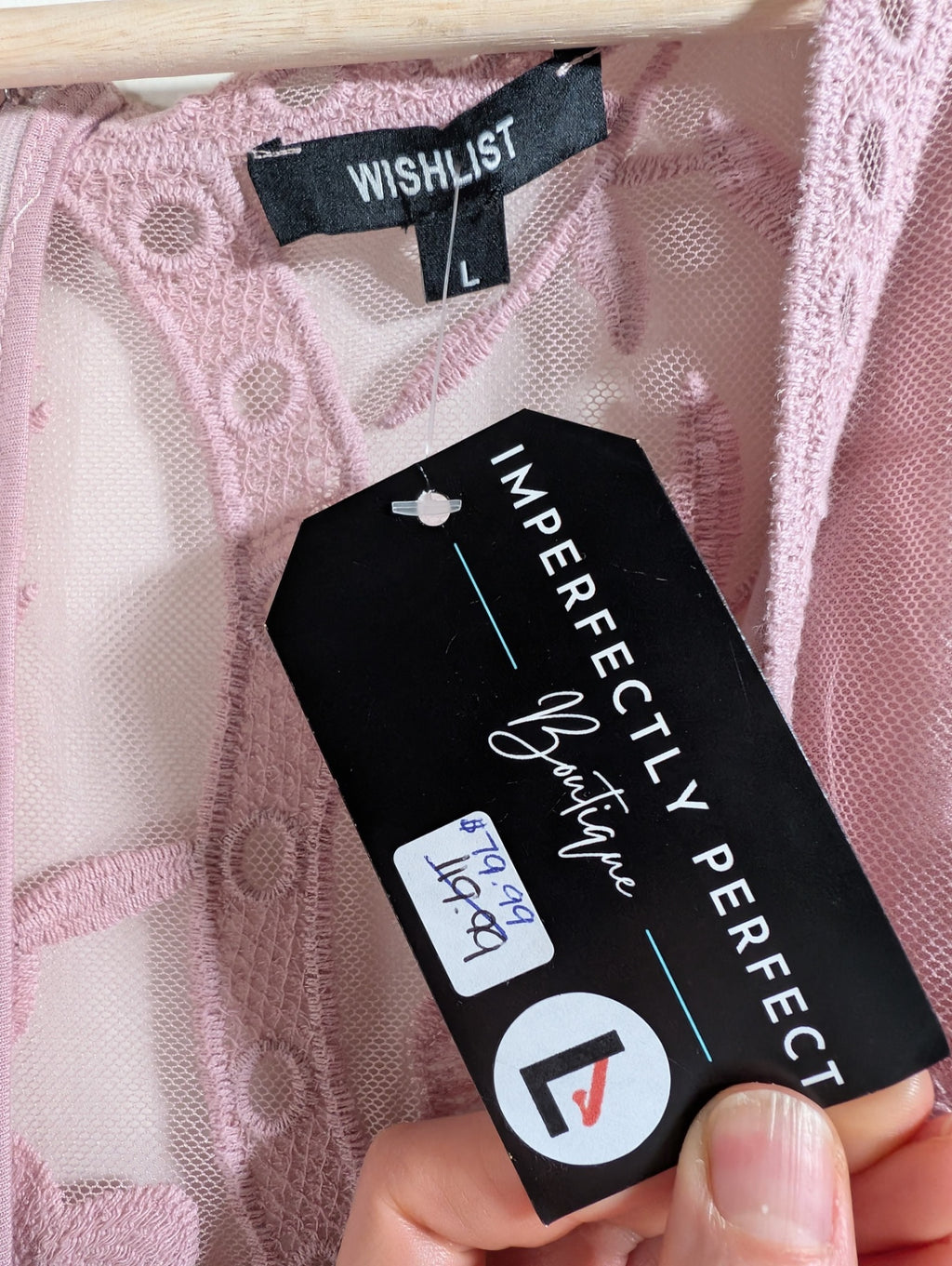 NWT Wish List pink lace maxi dress - Large