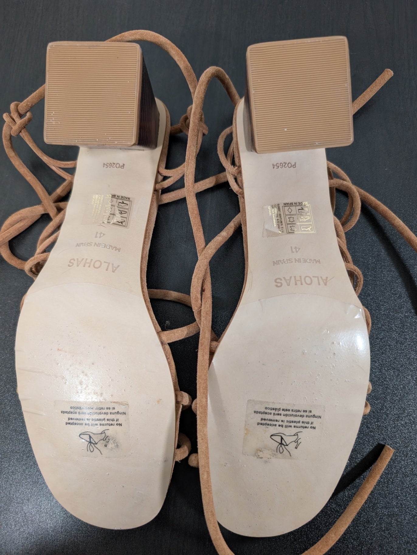Alohas brown tie strap sandals - SZ 41