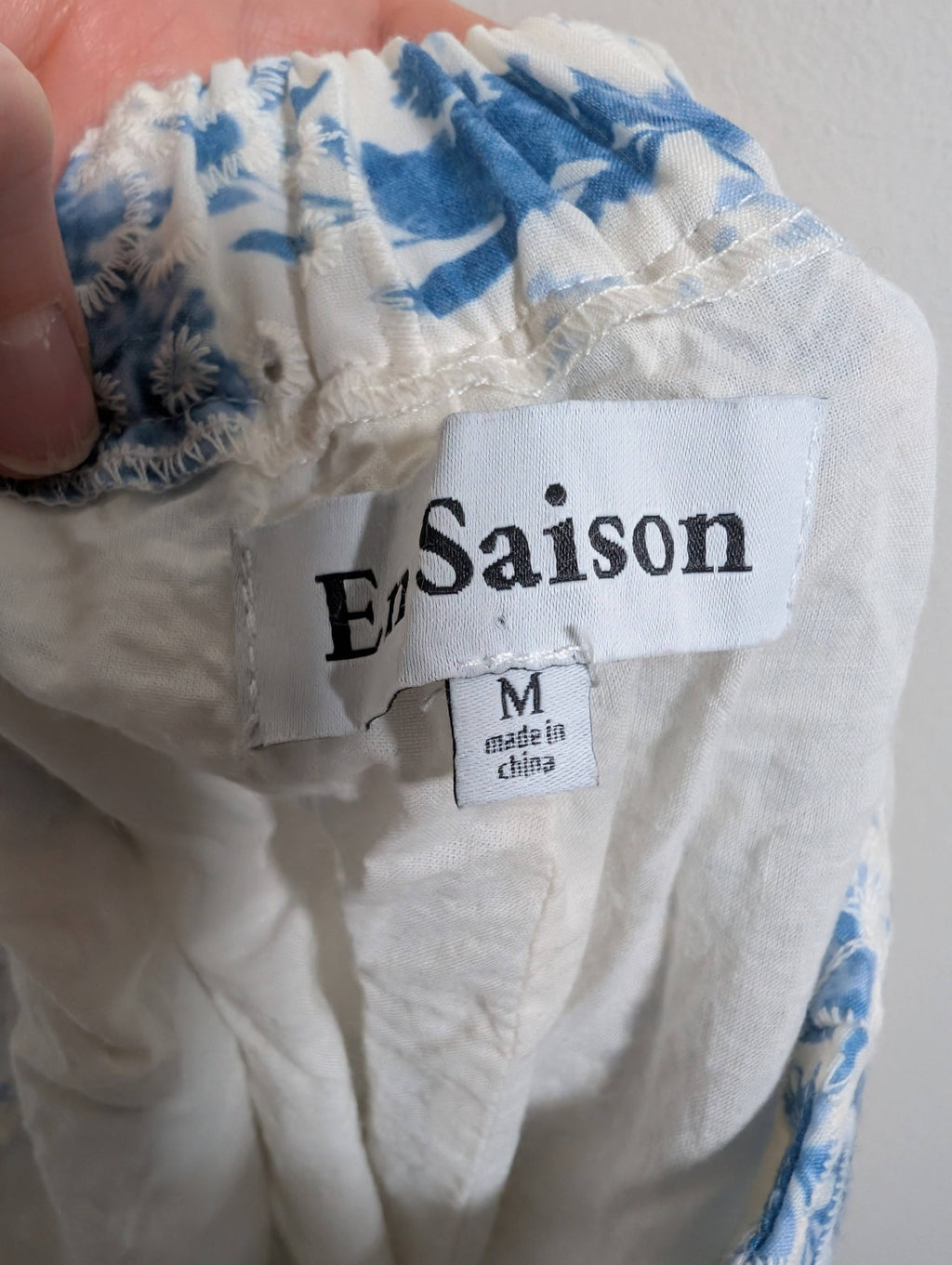 En Saison blue floral pants - Medium
