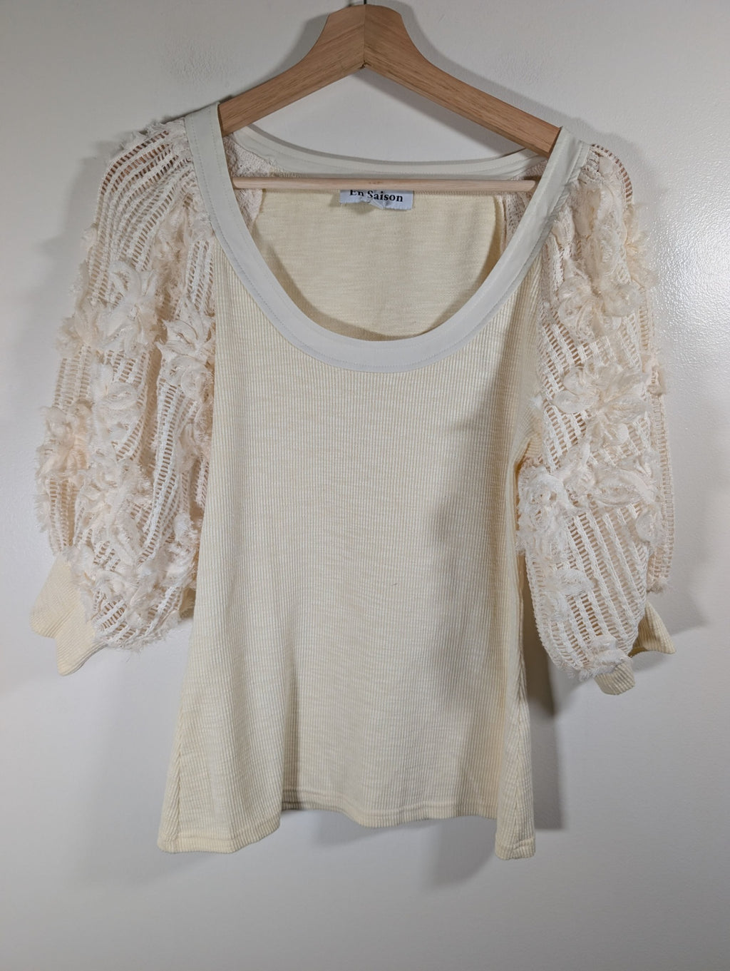 En Saison puff sleeve flower blouse - Medium